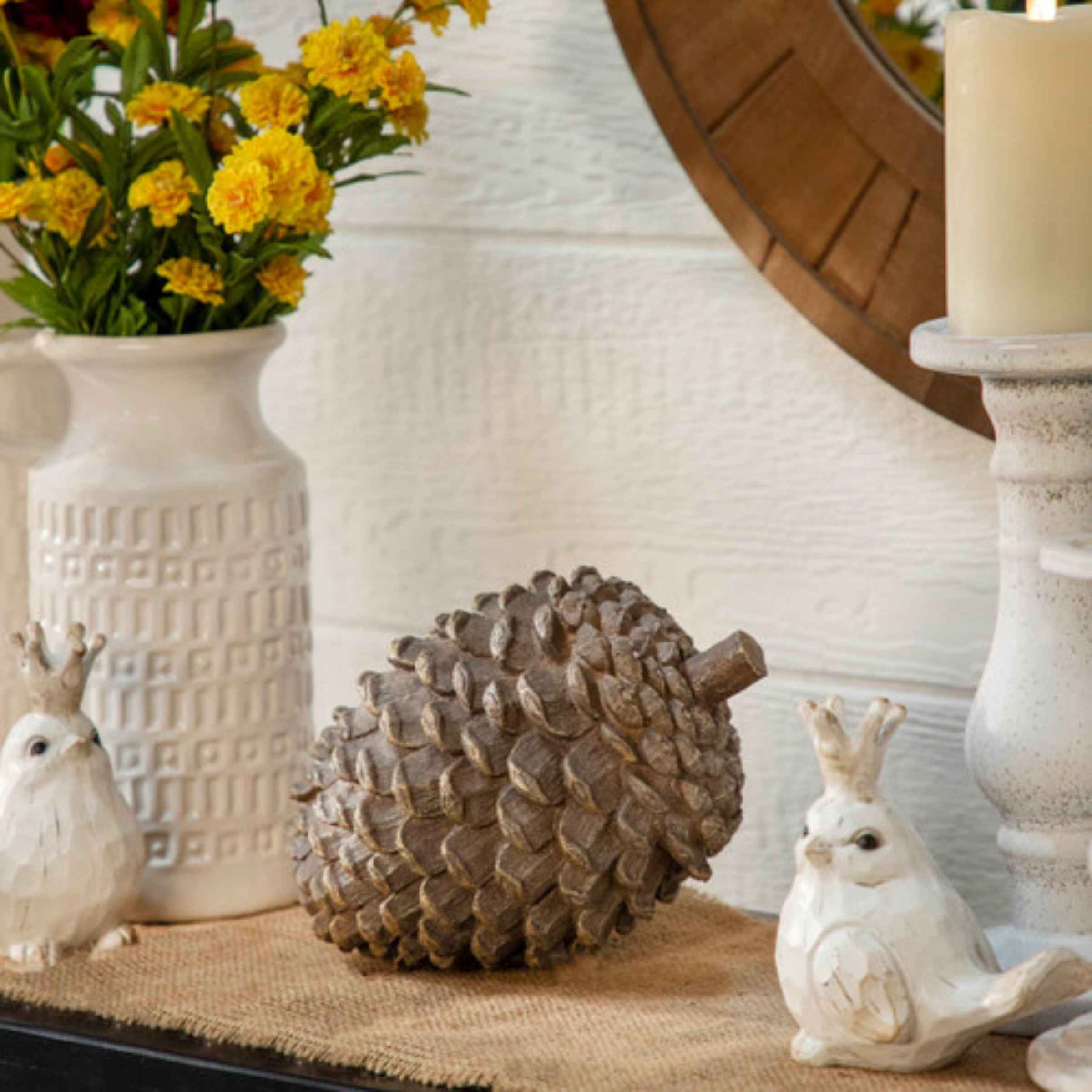 Faux Wood Pinecone 11212 - Home Decor Figurines - ebarza Furniture UAE | Shop Modern Furniture in Abu Dhabi & Dubai - مفروشات ايبازرا في الامارات | تسوق اثاث عصري وديكورات مميزة في دبي وابوظبي
