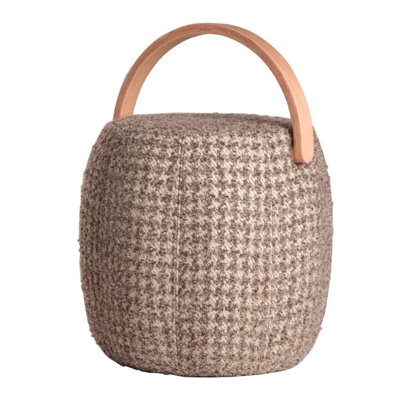 Flora Pouf Bakrac-N-Brown White - Poufs - ebarza Furniture UAE | Shop Modern Furniture in Abu Dhabi & Dubai - مفروشات ايبازرا في الامارات | تسوق اثاث عصري وديكورات مميزة في دبي وابوظبي