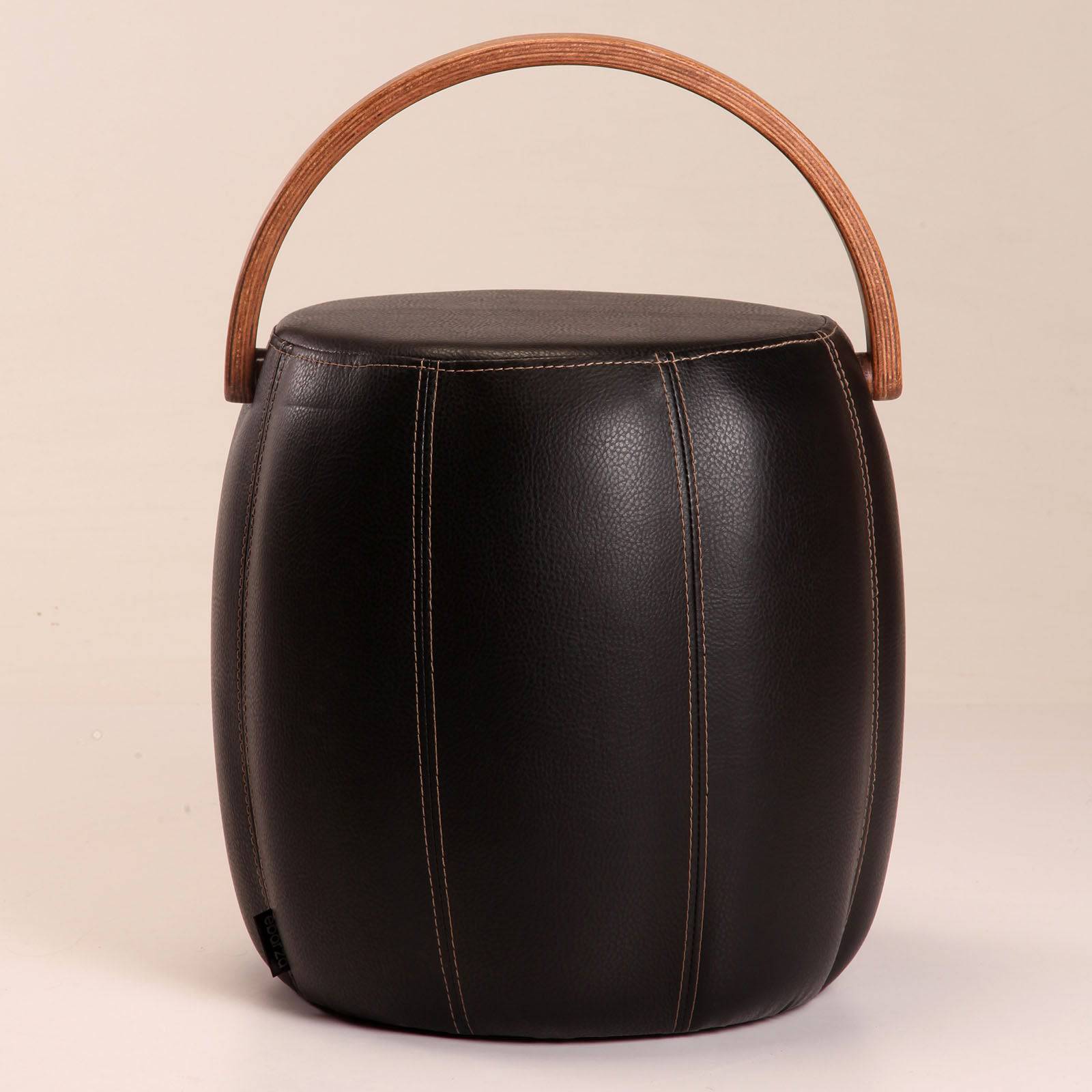 Flora Pouf Bakrac-W-Blk - Poufs - ebarza Furniture UAE | Shop Modern Furniture in Abu Dhabi & Dubai - مفروشات ايبازرا في الامارات | تسوق اثاث عصري وديكورات مميزة في دبي وابوظبي