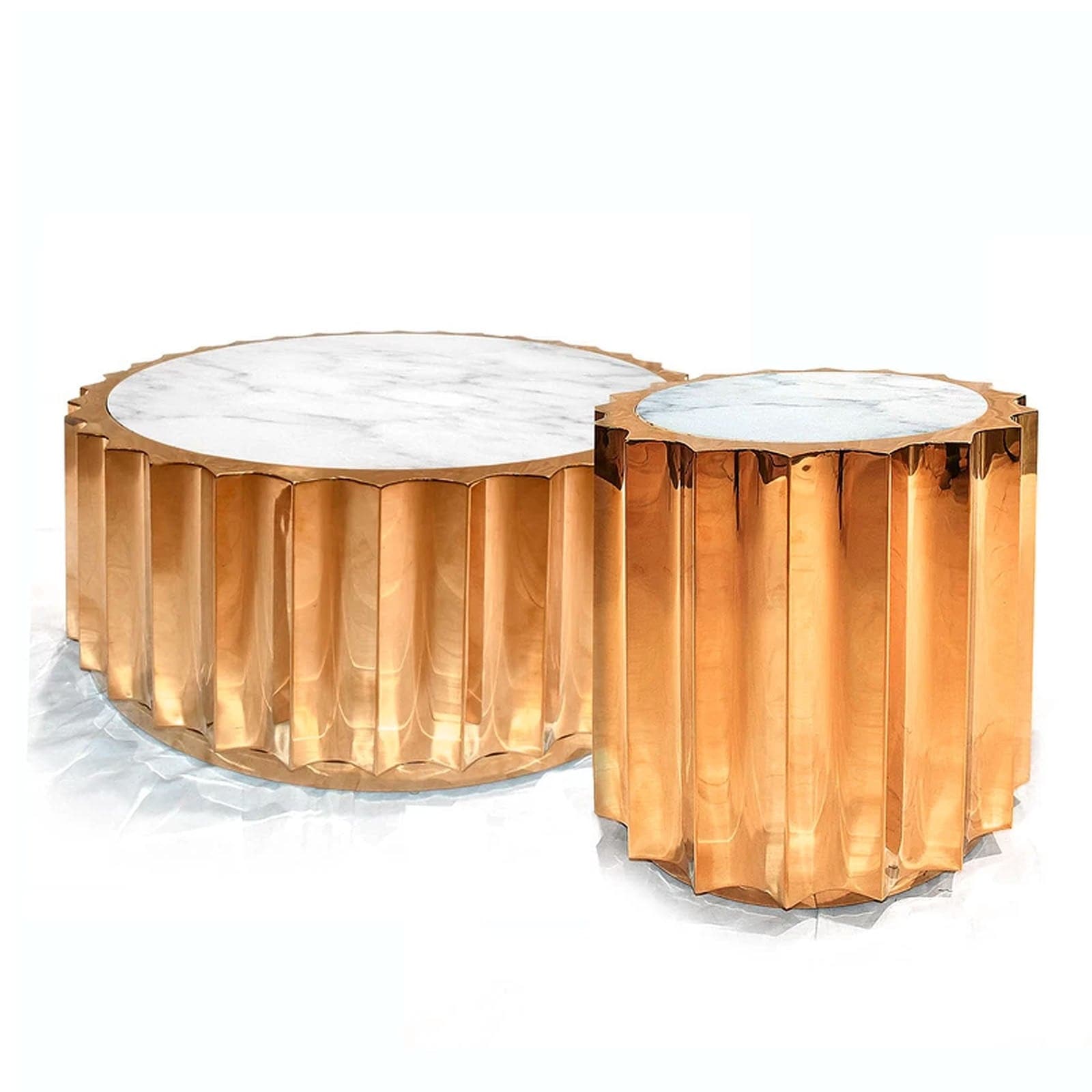 Forlì Natural Marble Side Table Tg-01-1-Rg - Side Tables - ebarza Furniture UAE | Shop Modern Furniture in Abu Dhabi & Dubai - مفروشات ايبازرا في الامارات | تسوق اثاث عصري وديكورات مميزة في دبي وابوظبي