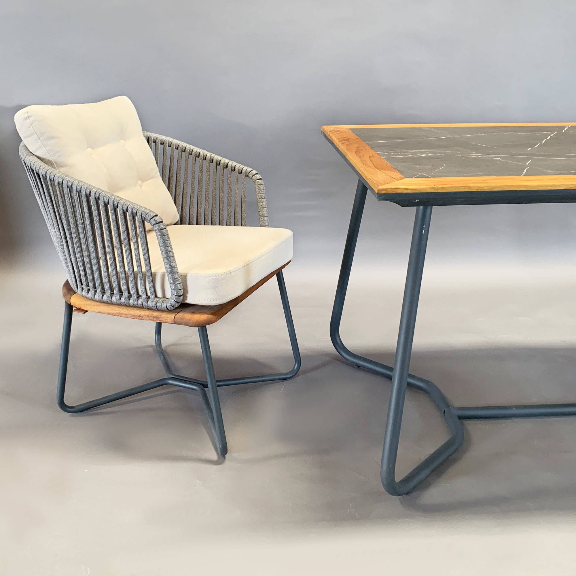 Forsa Solid Teak Wood And Aluminum Outdoor Chair 1836462( Mythra Chair) - Outdoor Chairs - ebarza Furniture UAE | Shop Modern Furniture in Abu Dhabi & Dubai - مفروشات ايبازرا في الامارات | تسوق اثاث عصري وديكورات مميزة في دبي وابوظبي