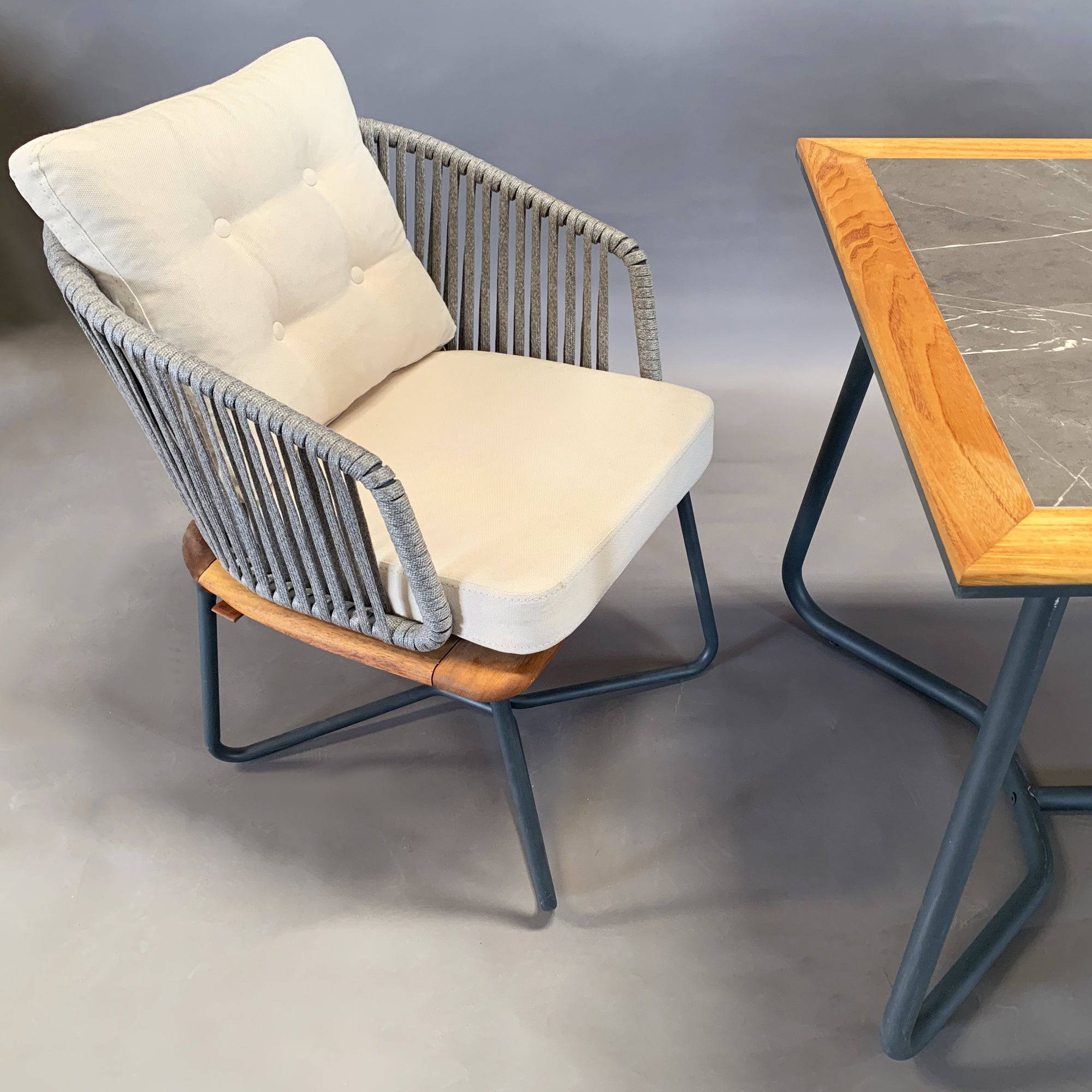 Forsa Solid Teak Wood And Aluminum Outdoor Chair 1836462( Mythra Chair) - Outdoor Chairs - ebarza Furniture UAE | Shop Modern Furniture in Abu Dhabi & Dubai - مفروشات ايبازرا في الامارات | تسوق اثاث عصري وديكورات مميزة في دبي وابوظبي