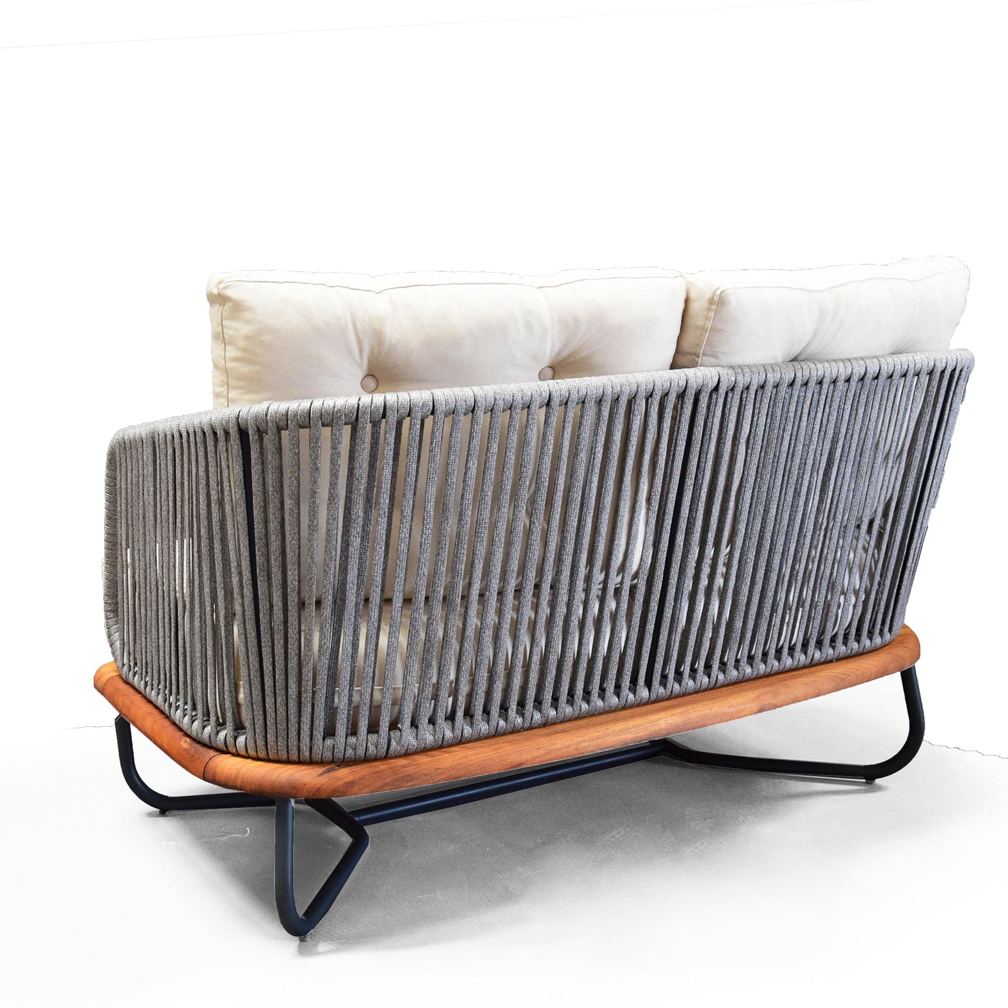 Forsa Solid Teak Wood And Aluminum Outdoor Sofa 1836462 (Mythra Sofa) -  Outdoor Sofas - ebarza Furniture UAE | Shop Modern Furniture in Abu Dhabi & Dubai - مفروشات ايبازرا في الامارات | تسوق اثاث عصري وديكورات مميزة في دبي وابوظبي