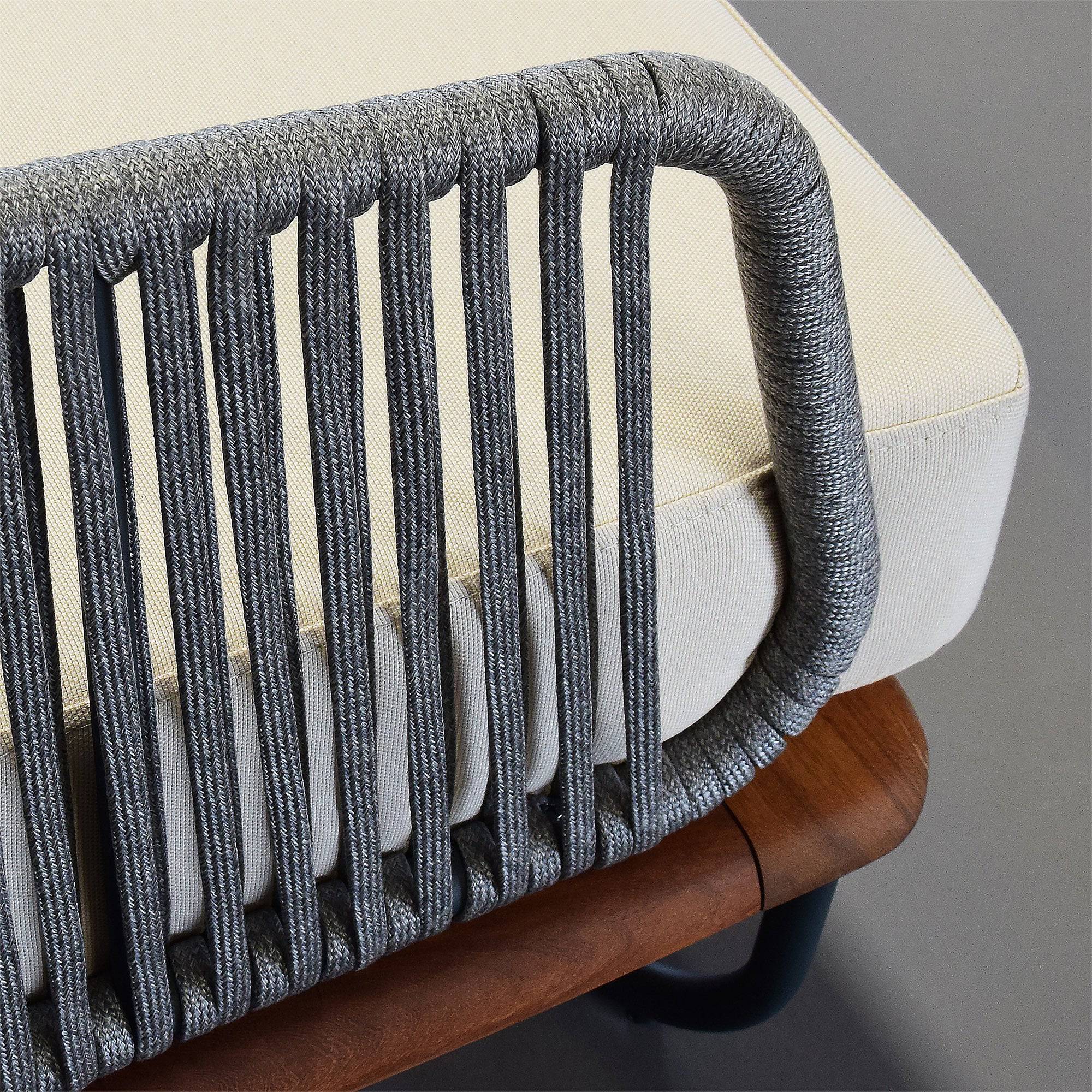 Forsa Solid Teak Wood And Aluminum Outdoor Sofa 1836462 (Mythra Sofa) -  Outdoor Sofas - ebarza Furniture UAE | Shop Modern Furniture in Abu Dhabi & Dubai - مفروشات ايبازرا في الامارات | تسوق اثاث عصري وديكورات مميزة في دبي وابوظبي