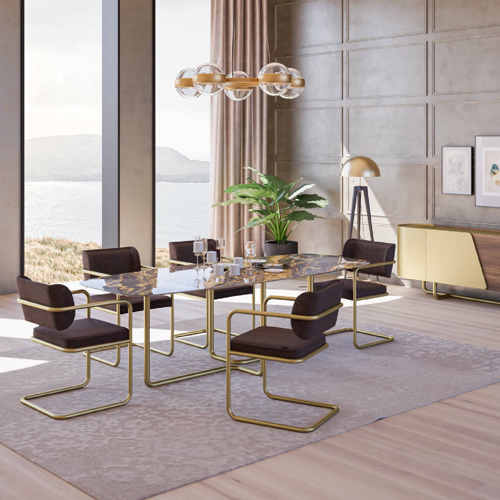 Giallo Dining Table Gialodt-260 - Dining Tables - ebarza Furniture UAE | Shop Modern Furniture in Abu Dhabi & Dubai - مفروشات ايبازرا في الامارات | تسوق اثاث عصري وديكورات مميزة في دبي وابوظبي