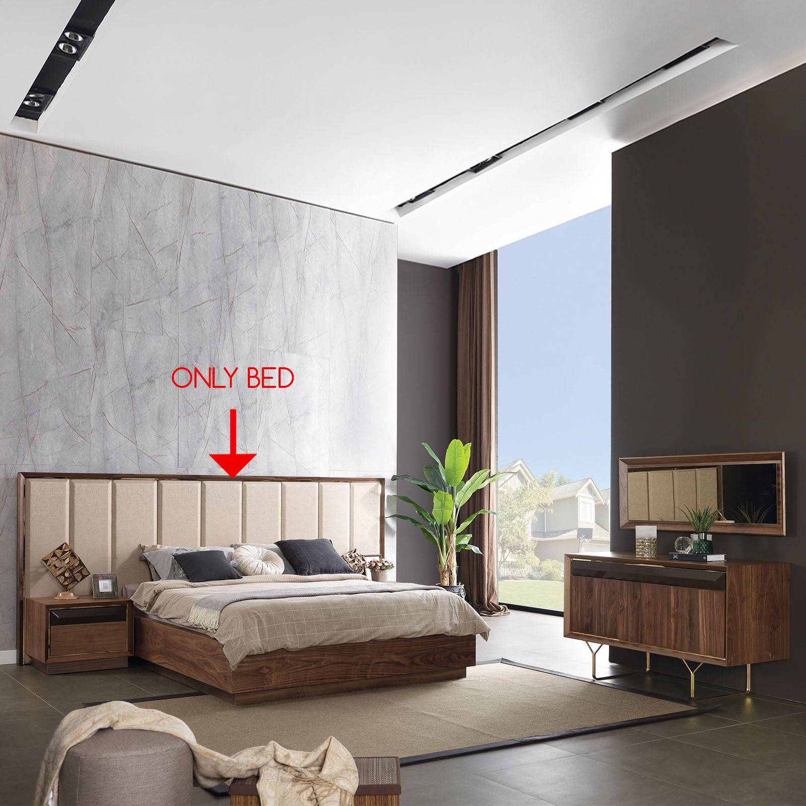 Ginda Bedstead Ginda001-Bedonly - Bedsteads - ebarza Furniture UAE | Shop Modern Furniture in Abu Dhabi & Dubai - مفروشات ايبازرا في الامارات | تسوق اثاث عصري وديكورات مميزة في دبي وابوظبي
