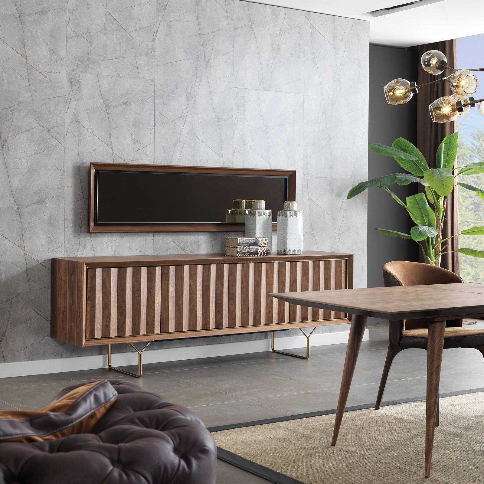 Ginda Sideboard And Mirror Ginda009 - Sideboards - ebarza Furniture UAE | Shop Modern Furniture in Abu Dhabi & Dubai - مفروشات ايبازرا في الامارات | تسوق اثاث عصري وديكورات مميزة في دبي وابوظبي