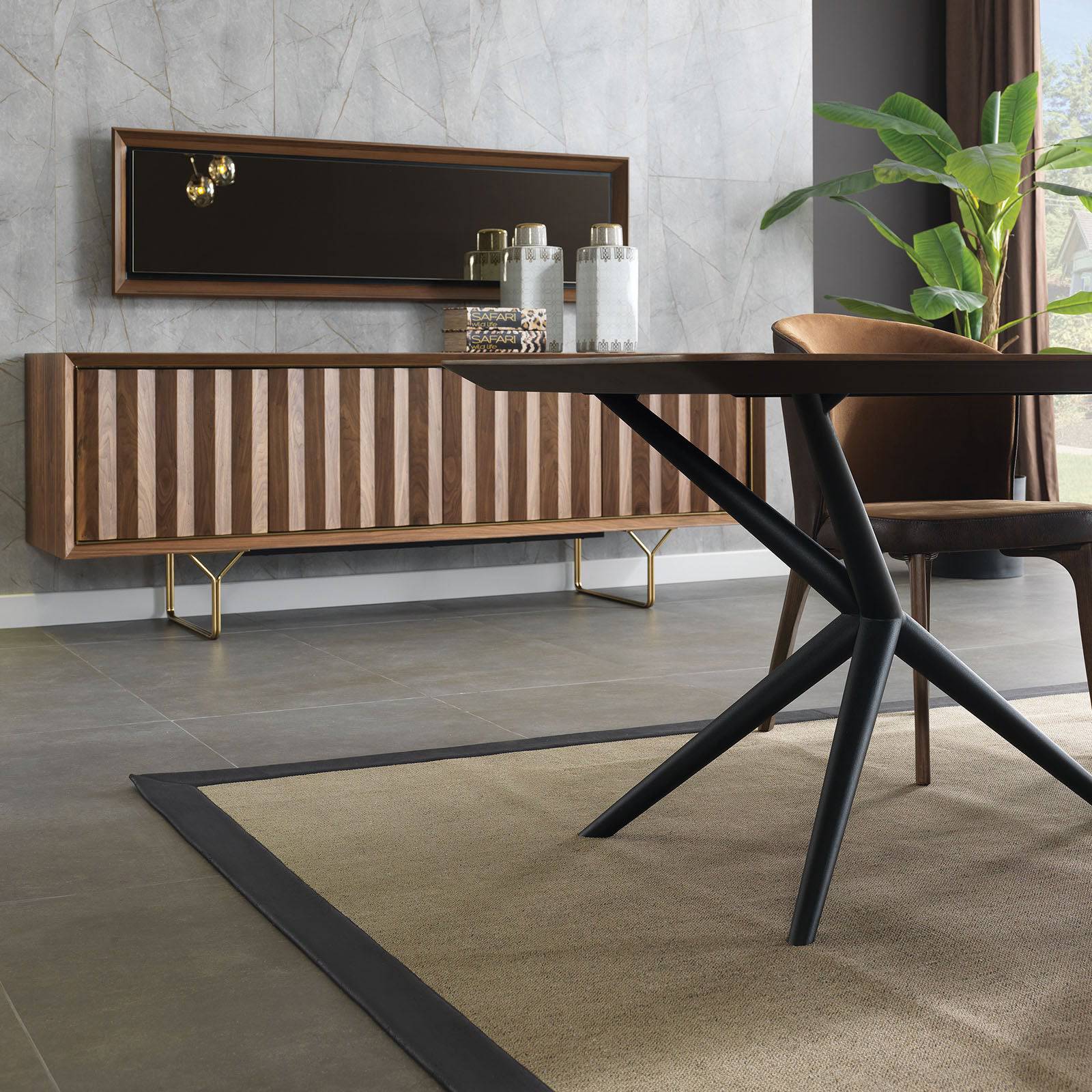 Ginda Sideboard And Mirror Ginda009 - Sideboards - ebarza Furniture UAE | Shop Modern Furniture in Abu Dhabi & Dubai - مفروشات ايبازرا في الامارات | تسوق اثاث عصري وديكورات مميزة في دبي وابوظبي