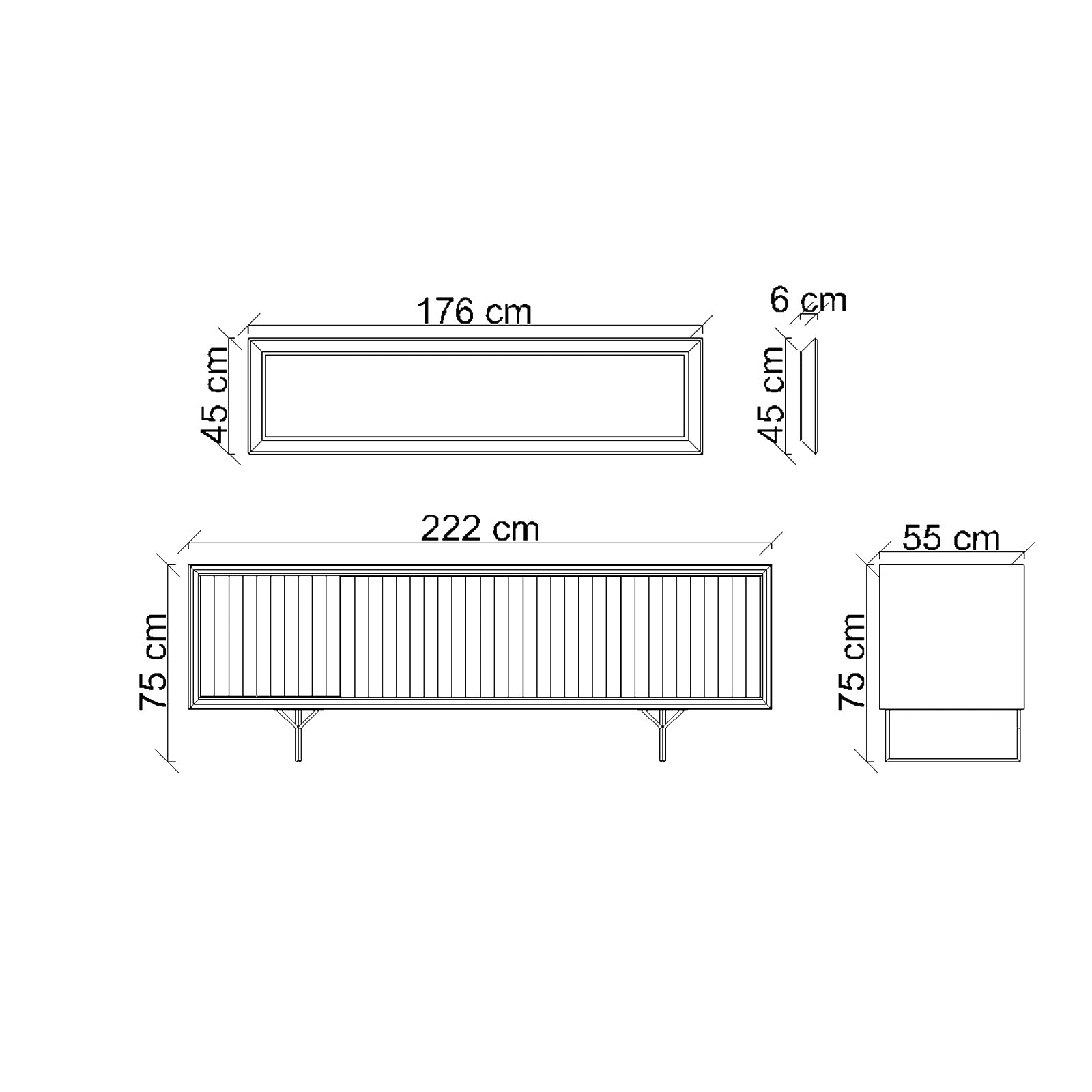 Ginda Sideboard And Mirror Ginda009 - Sideboards - ebarza Furniture UAE | Shop Modern Furniture in Abu Dhabi & Dubai - مفروشات ايبازرا في الامارات | تسوق اثاث عصري وديكورات مميزة في دبي وابوظبي
