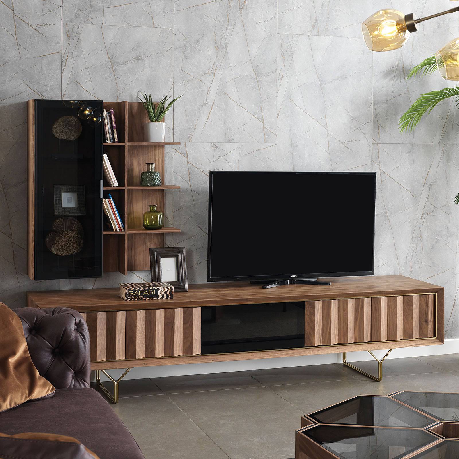 Ginda Tv Unit Ginda001 - TV Units - ebarza Furniture UAE | Shop Modern Furniture in Abu Dhabi & Dubai - مفروشات ايبازرا في الامارات | تسوق اثاث عصري وديكورات مميزة في دبي وابوظبي