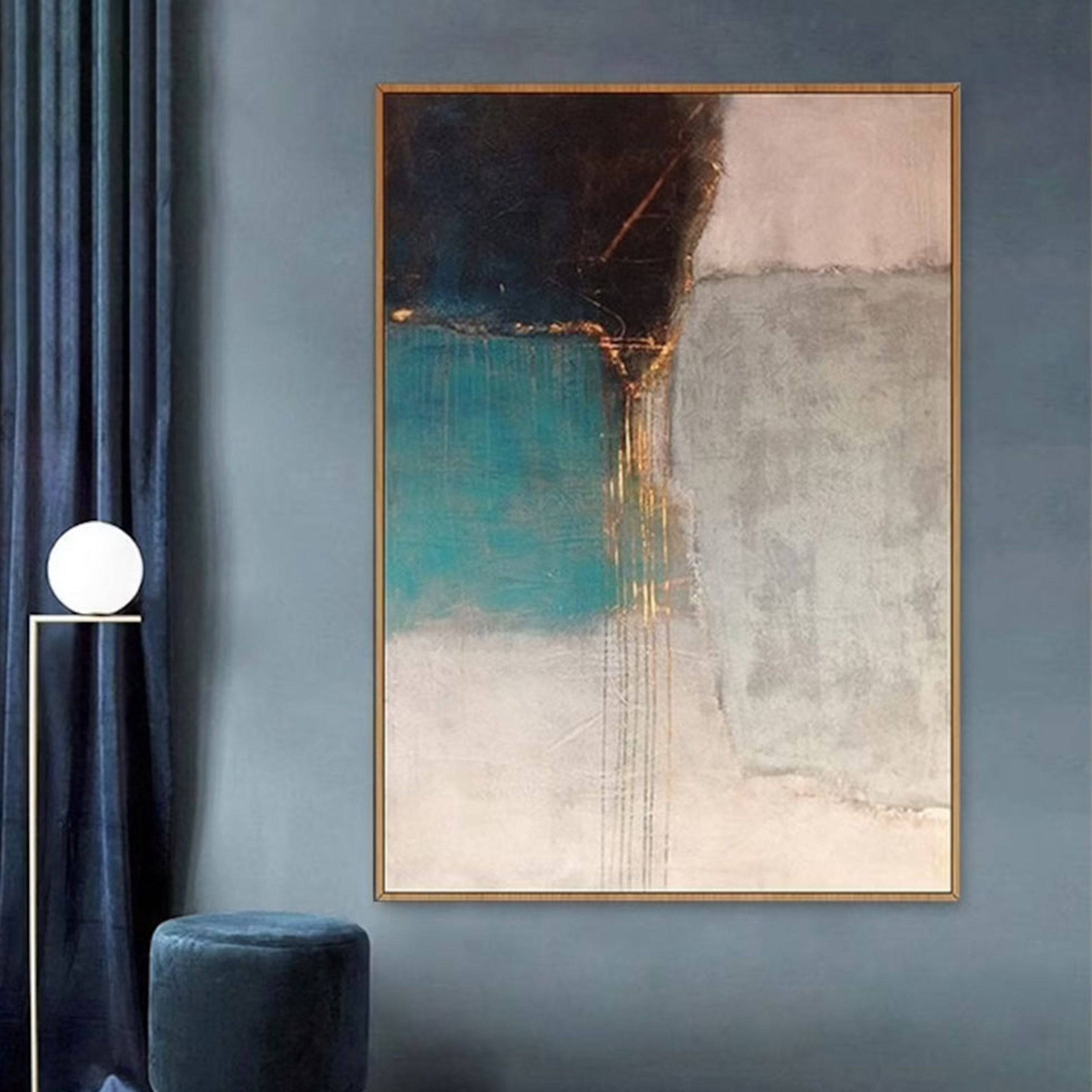 Gold Leak Hand Painted Art Painting With Gold Frame 80X160 Cm SOAAP0113 -  Paintings - ebarza Furniture UAE | Shop Modern Furniture in Abu Dhabi & Dubai - مفروشات ايبازرا في الامارات | تسوق اثاث عصري وديكورات مميزة في دبي وابوظبي