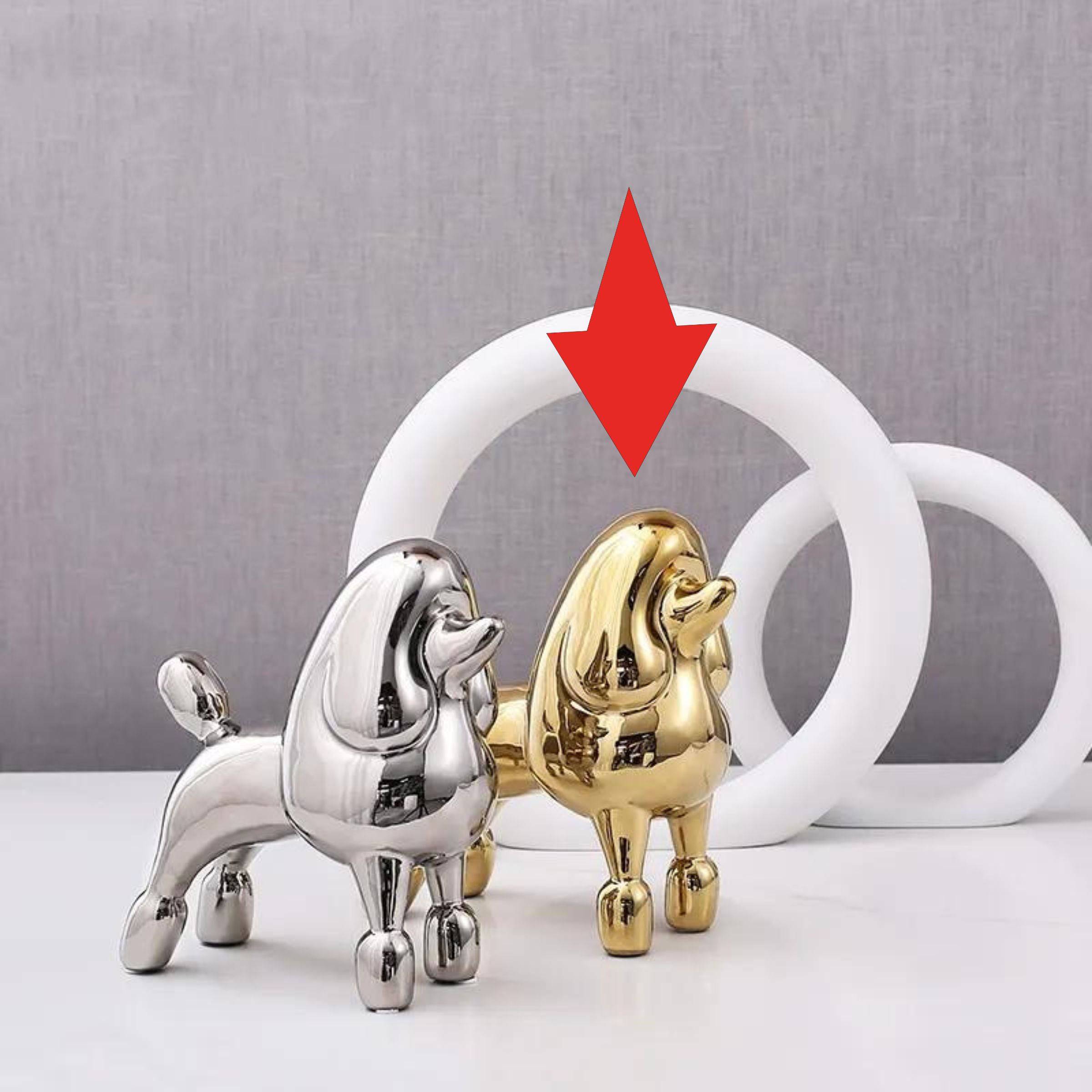 Gold Standing Dog -A Fa-D21071A - Home Decor Figurines - ebarza Furniture UAE | Shop Modern Furniture in Abu Dhabi & Dubai - مفروشات ايبازرا في الامارات | تسوق اثاث عصري وديكورات مميزة في دبي وابوظبي