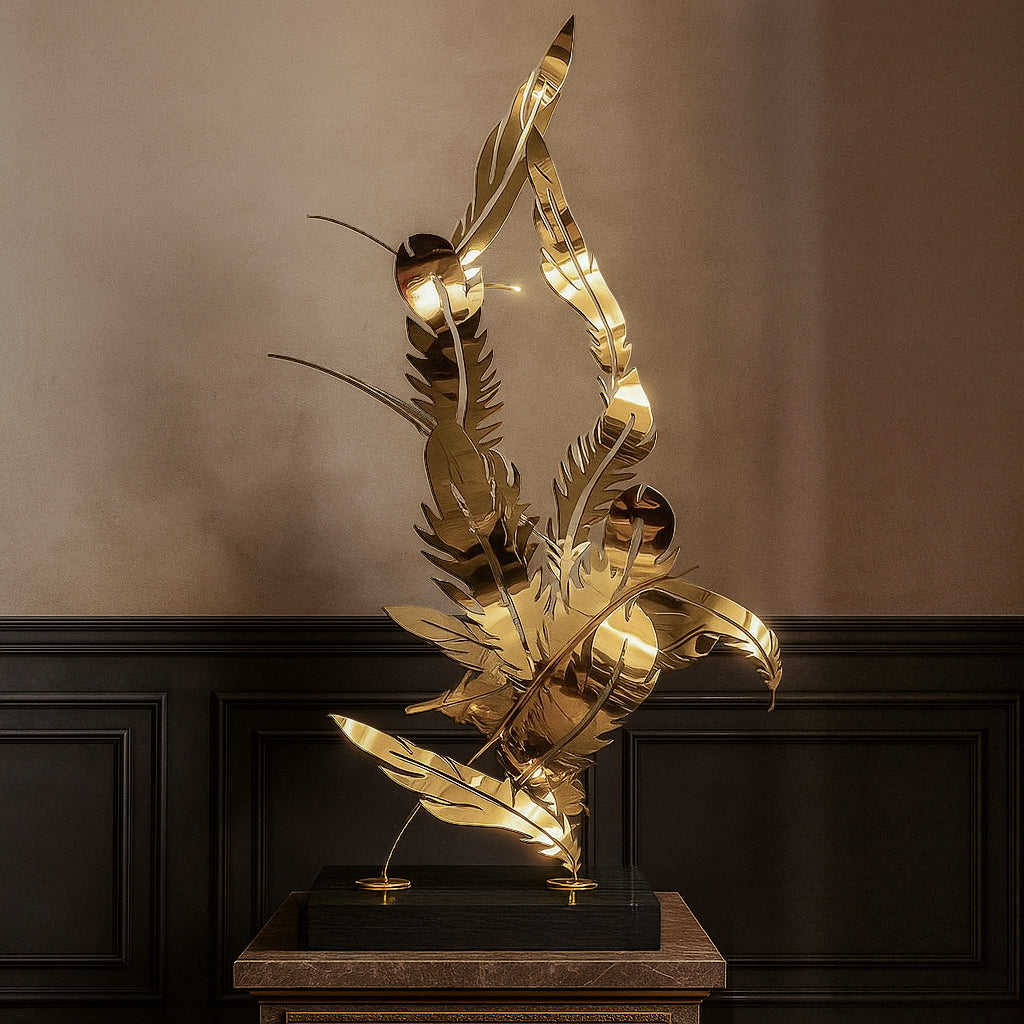 Golden Eagle Handcrafted Stainless Steel Artwork Bj2020006 - Artwork - ebarza Furniture UAE | Shop Modern Furniture in Abu Dhabi & Dubai - مفروشات ايبازرا في الامارات | تسوق اثاث عصري وديكورات مميزة في دبي وابوظبي