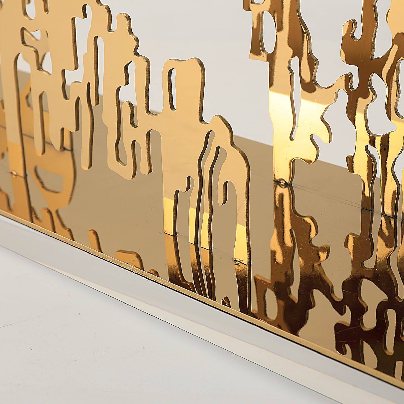 Golden Forest Handcrafted Stainless Steel Table Artwork B00118 -  Artwork - ebarza Furniture UAE | Shop Modern Furniture in Abu Dhabi & Dubai - مفروشات ايبازرا في الامارات | تسوق اثاث عصري وديكورات مميزة في دبي وابوظبي