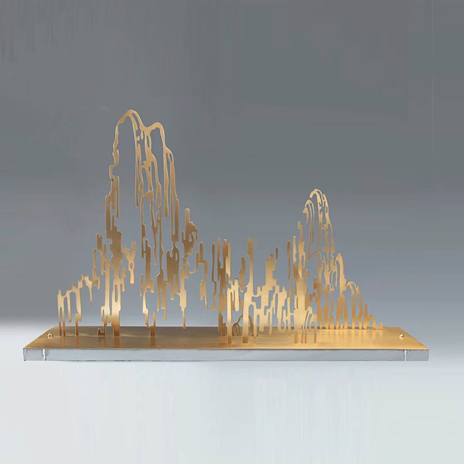 Golden Forest Handcrafted Stainless Steel Table Artwork B00118 -  Artwork - ebarza Furniture UAE | Shop Modern Furniture in Abu Dhabi & Dubai - مفروشات ايبازرا في الامارات | تسوق اثاث عصري وديكورات مميزة في دبي وابوظبي