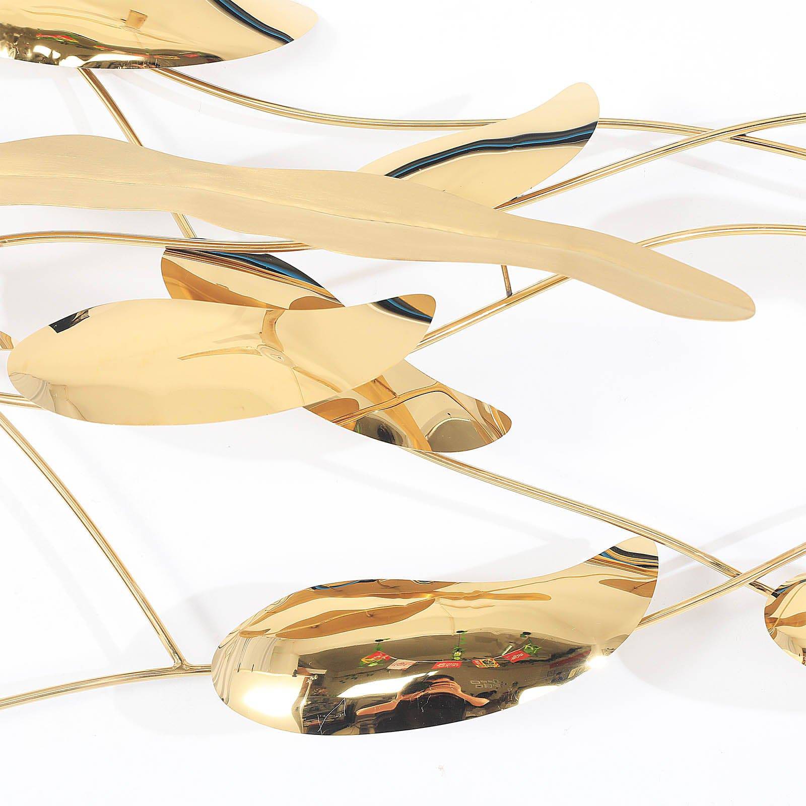 Golden Soft Leaves Handcrafted Stainless Steel Artwork Z08022-G - Artwork - ebarza Furniture UAE | Shop Modern Furniture in Abu Dhabi & Dubai - مفروشات ايبازرا في الامارات | تسوق اثاث عصري وديكورات مميزة في دبي وابوظبي