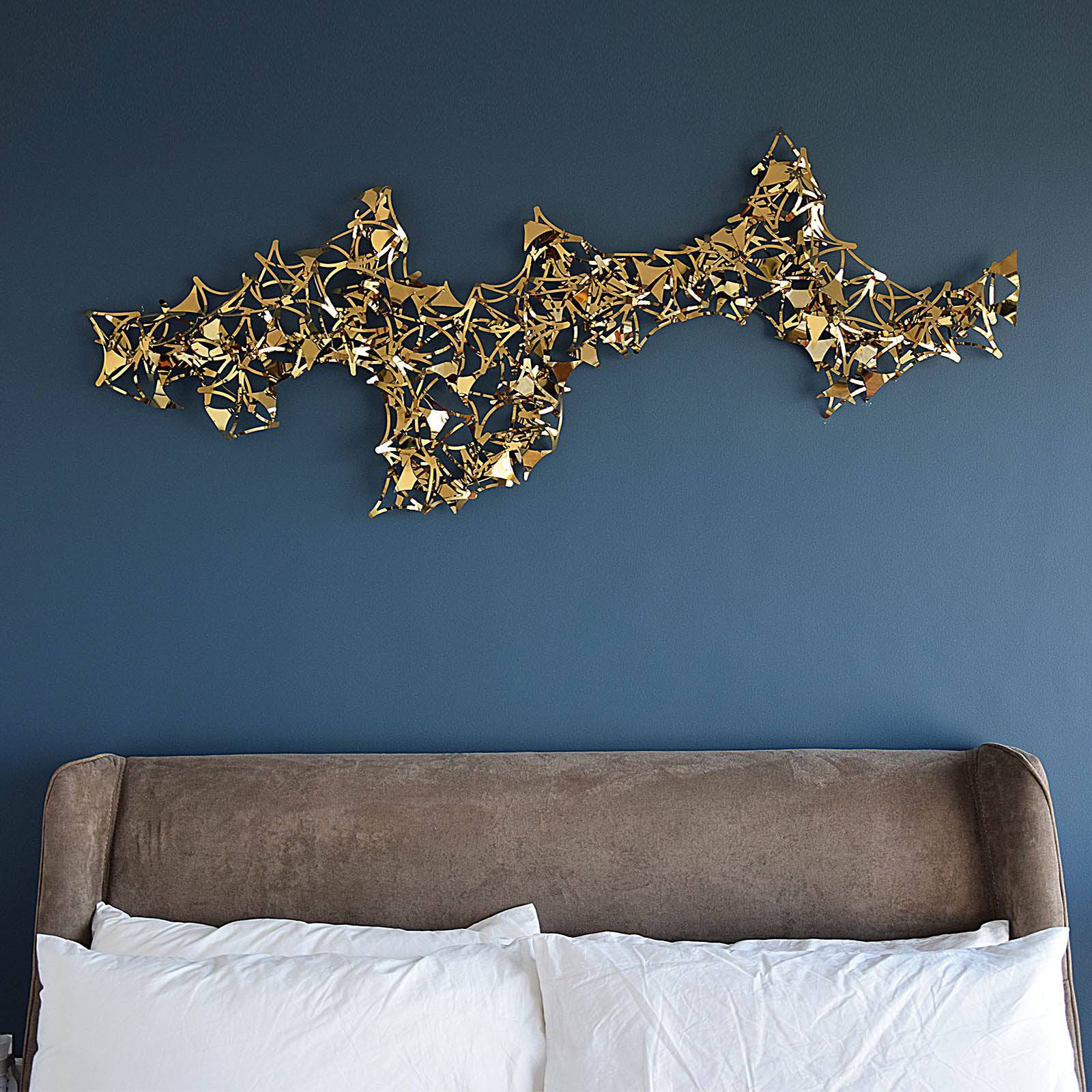Golden Stars Handcrafted Stainless Steel Artwork Z08021- Bg202032 - Artwork - ebarza Furniture UAE | Shop Modern Furniture in Abu Dhabi & Dubai - مفروشات ايبازرا في الامارات | تسوق اثاث عصري وديكورات مميزة في دبي وابوظبي