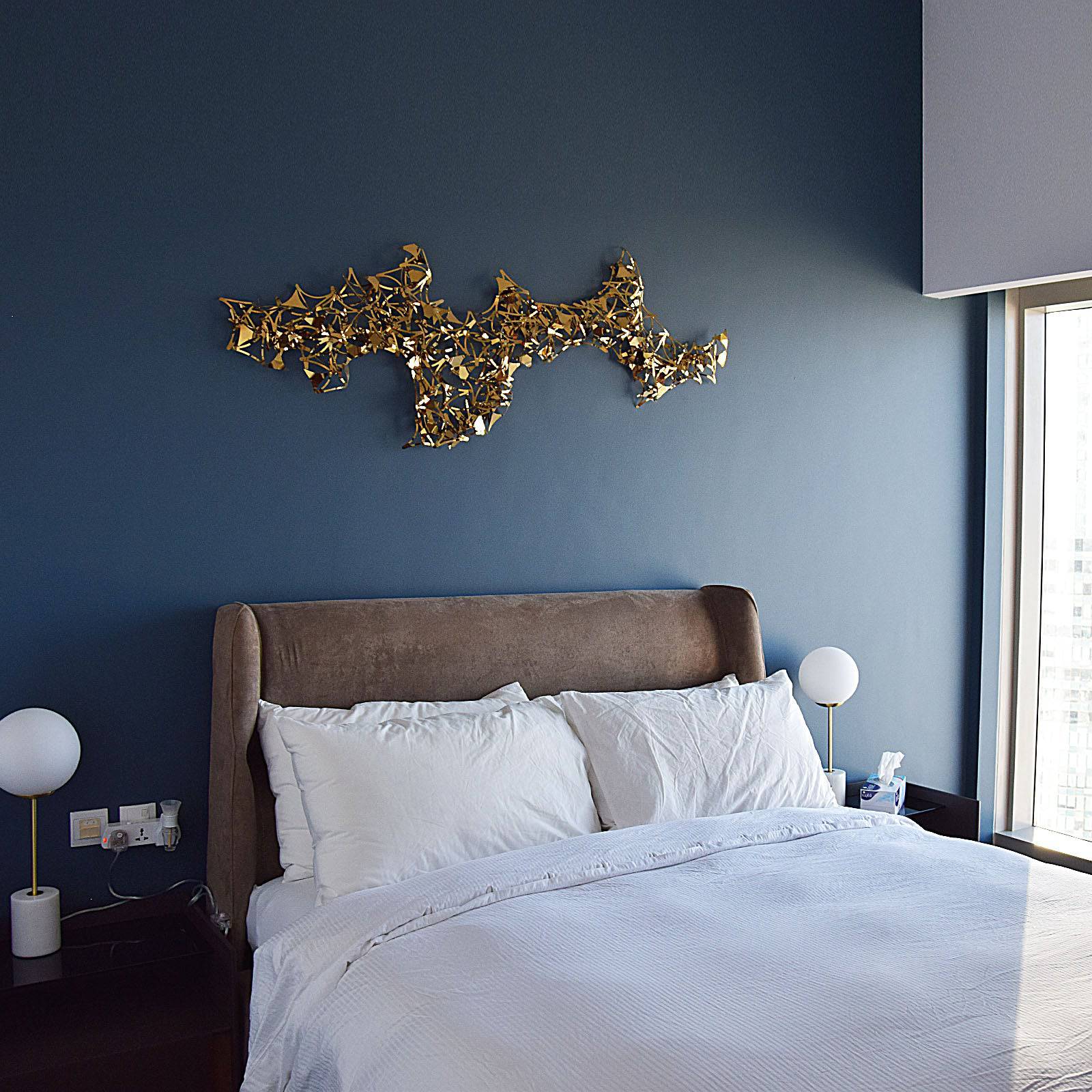 Golden Stars Handcrafted Stainless Steel Artwork Z08021- Bg202032 - Artwork - ebarza Furniture UAE | Shop Modern Furniture in Abu Dhabi & Dubai - مفروشات ايبازرا في الامارات | تسوق اثاث عصري وديكورات مميزة في دبي وابوظبي