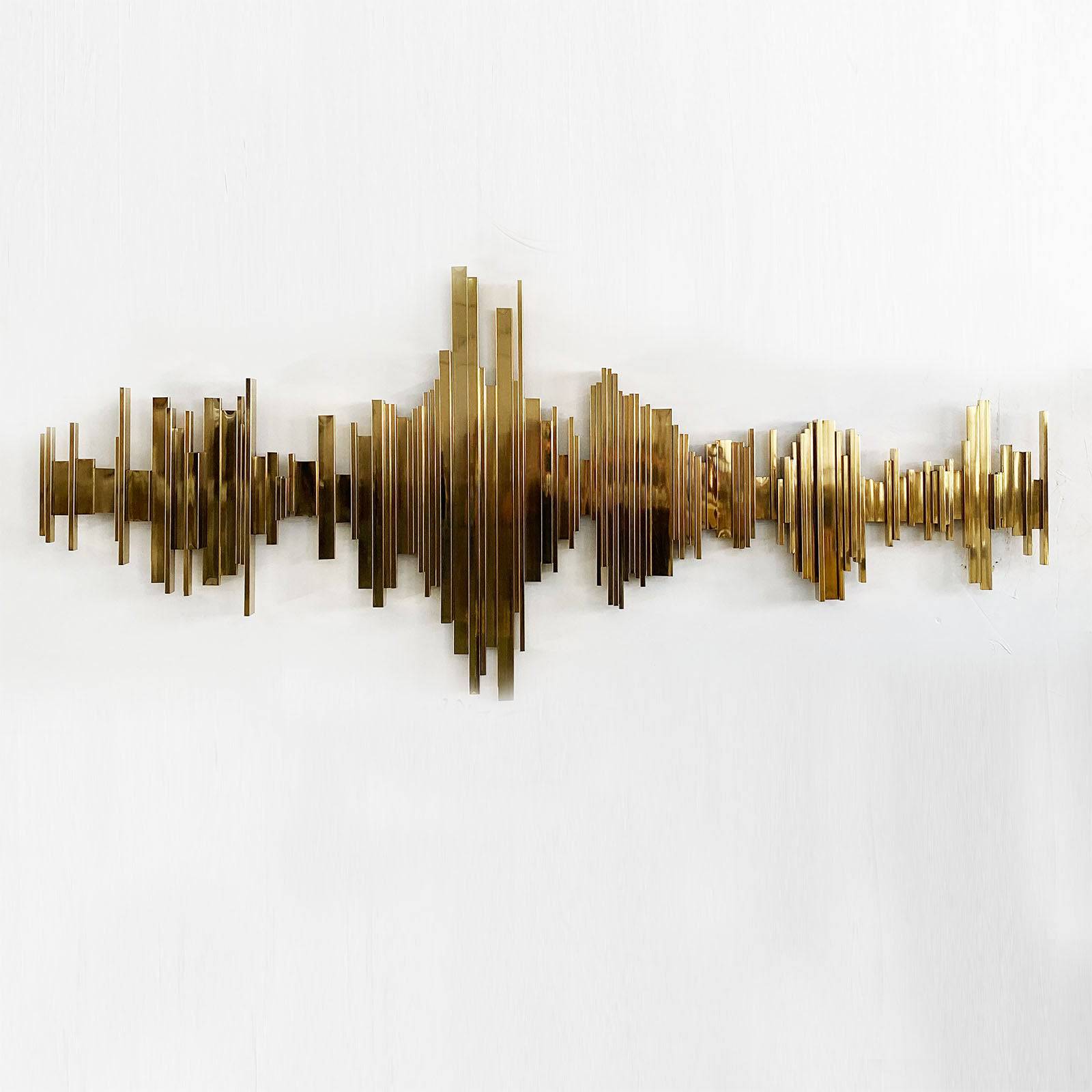 Pre-order 25 Days Delivery Golden Waves Handcrafted Stainless Steel Artwork Bg2020104 -  Artwork - ebarza Furniture UAE | Shop Modern Furniture in Abu Dhabi & Dubai - مفروشات ايبازرا في الامارات | تسوق اثاث عصري وديكورات مميزة في دبي وابوظبي