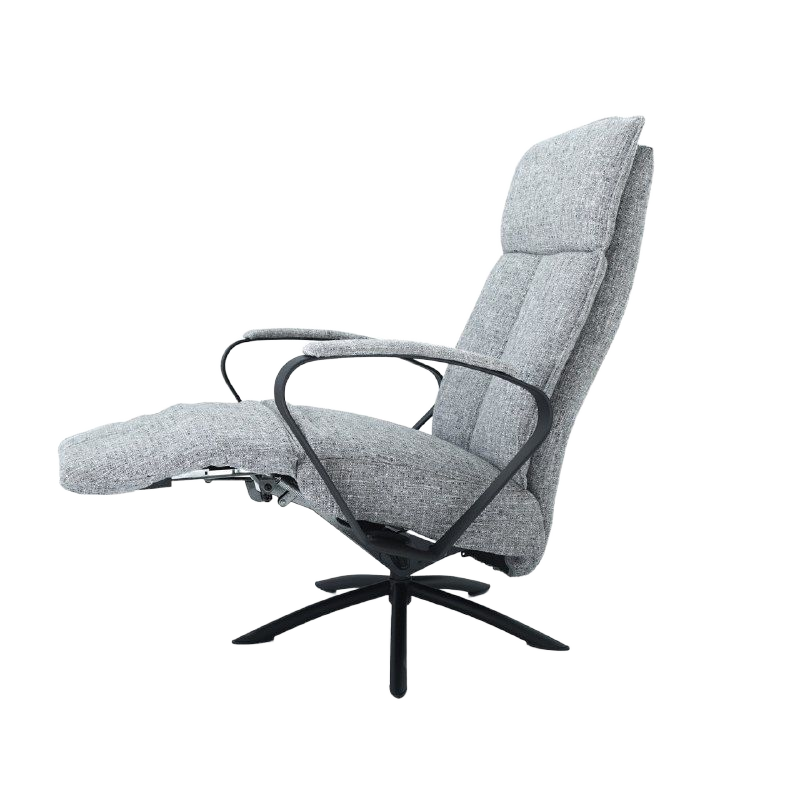 Gray Relax Swivel and Recliner Lounge Chair With Black Legs SL-HJ5828MFM - Lounge Chairs - ebarza Furniture UAE | Shop Modern Furniture in Abu Dhabi & Dubai - مفروشات ايبازرا في الامارات | تسوق اثاث عصري وديكورات مميزة في دبي وابوظبي