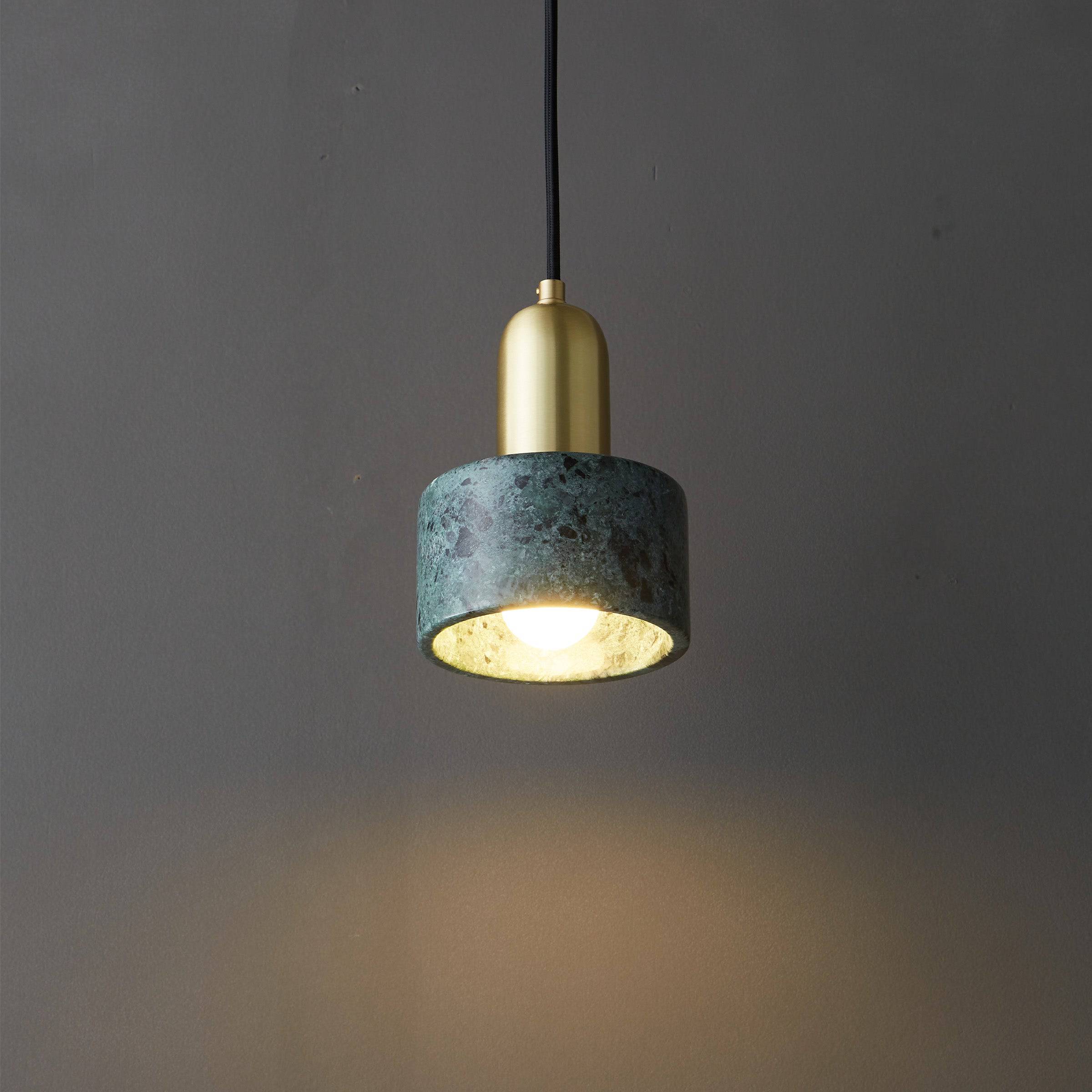 Green Marble Pendant Lamp 7713-Gn - Pendant Lamps - ebarza Furniture UAE | Shop Modern Furniture in Abu Dhabi & Dubai - مفروشات ايبازرا في الامارات | تسوق اثاث عصري وديكورات مميزة في دبي وابوظبي