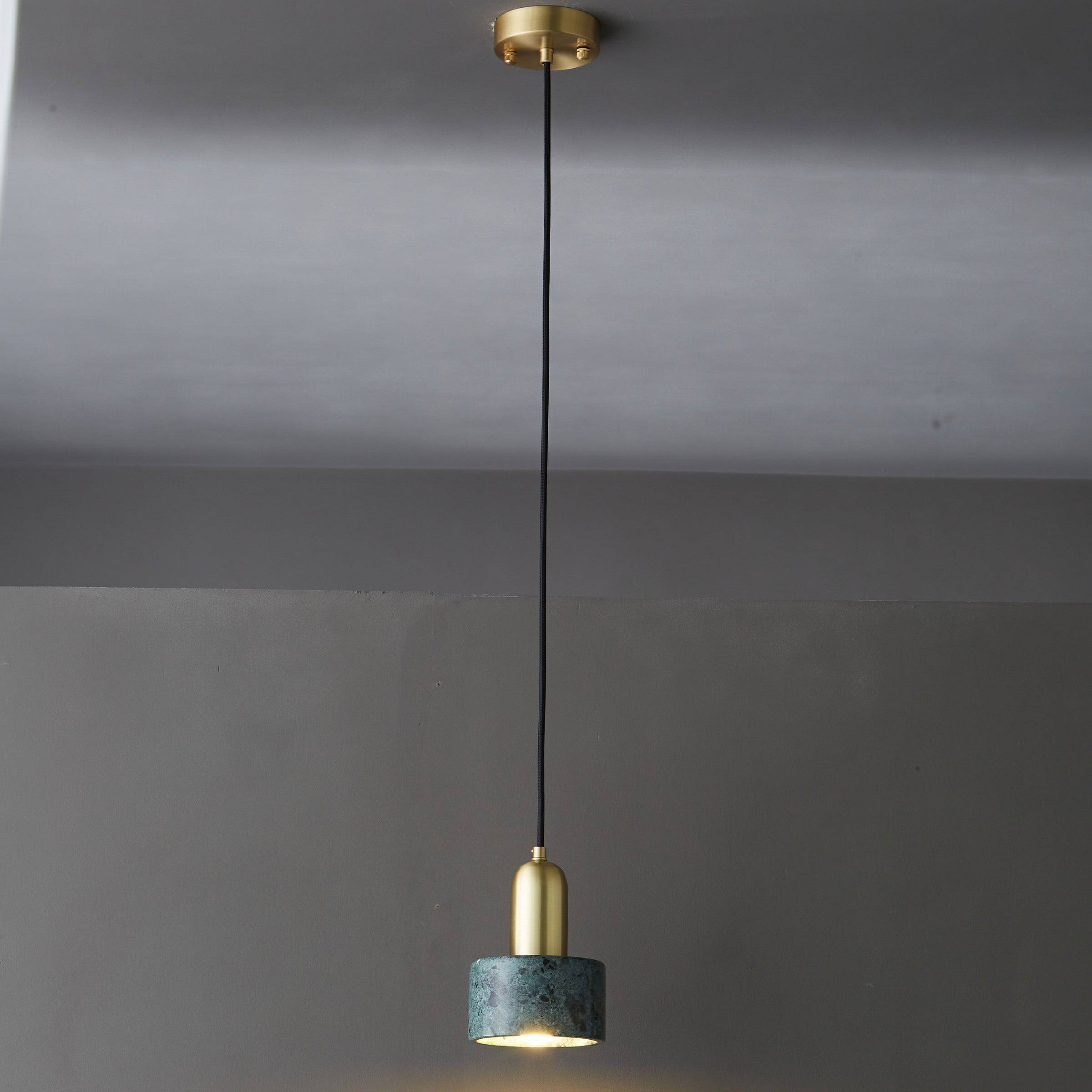 Green Marble Pendant Lamp 7713-Gn - Pendant Lamps - ebarza Furniture UAE | Shop Modern Furniture in Abu Dhabi & Dubai - مفروشات ايبازرا في الامارات | تسوق اثاث عصري وديكورات مميزة في دبي وابوظبي
