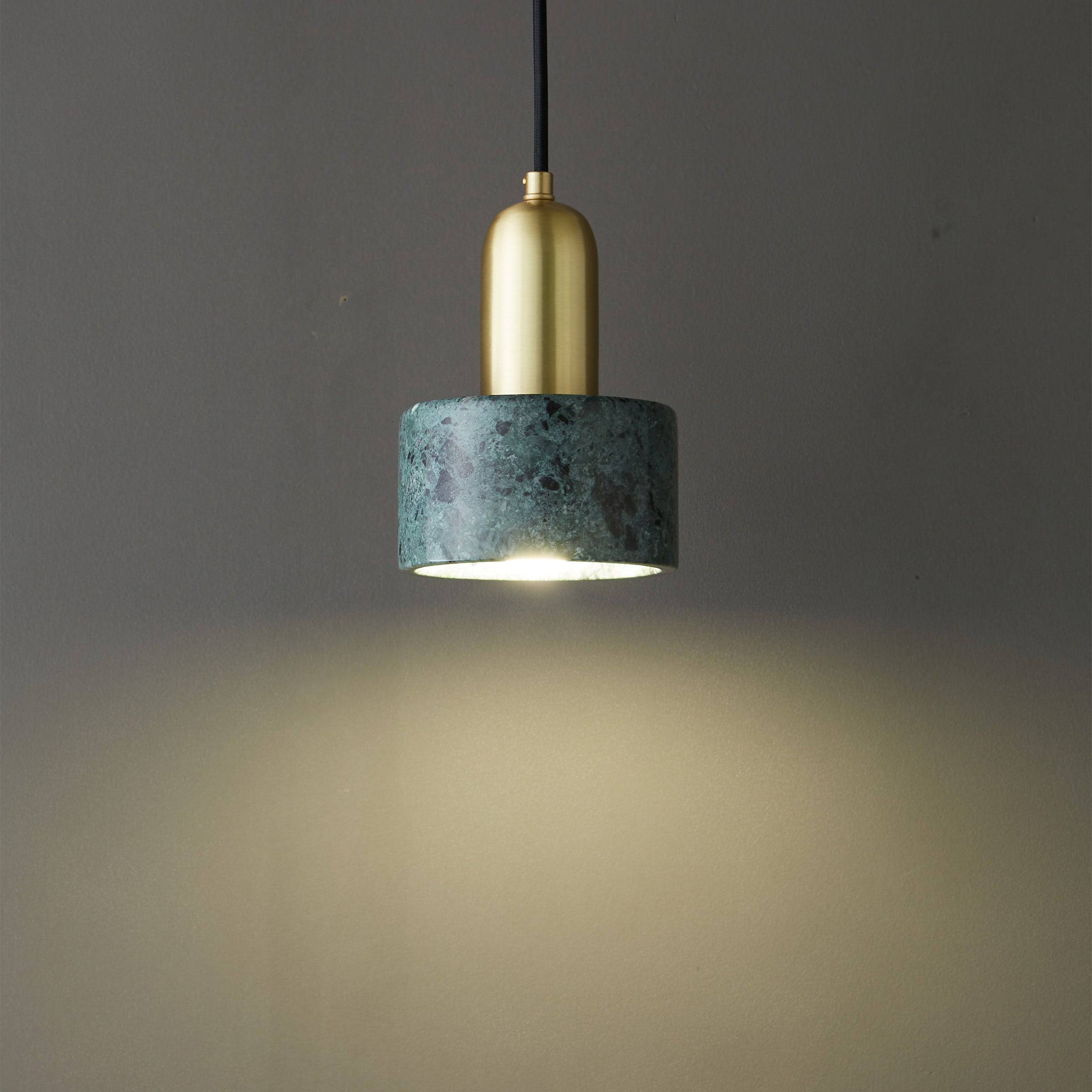 Green Marble Pendant Lamp 7713-Gn -  Pendant Lamps - ebarza Furniture UAE | Shop Modern Furniture in Abu Dhabi & Dubai - مفروشات ايبازرا في الامارات | تسوق اثاث عصري وديكورات مميزة في دبي وابوظبي