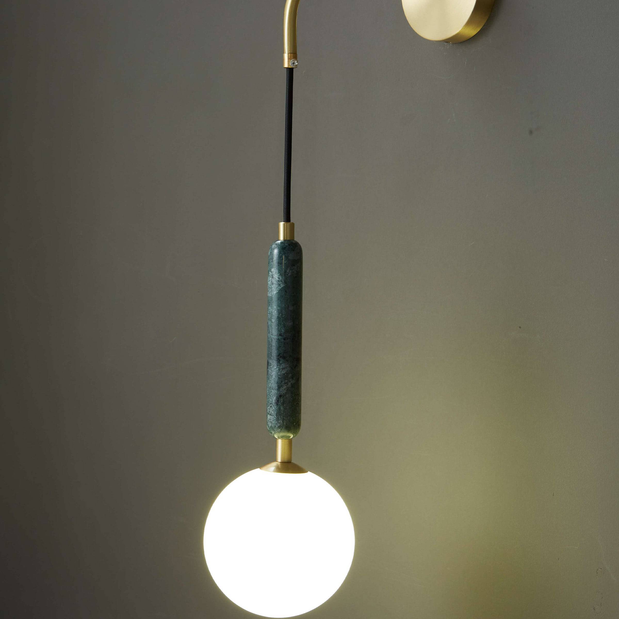 Green Marble Wall Lamp 6605-Gn - Wall Lamps - ebarza Furniture UAE | Shop Modern Furniture in Abu Dhabi & Dubai - مفروشات ايبازرا في الامارات | تسوق اثاث عصري وديكورات مميزة في دبي وابوظبي