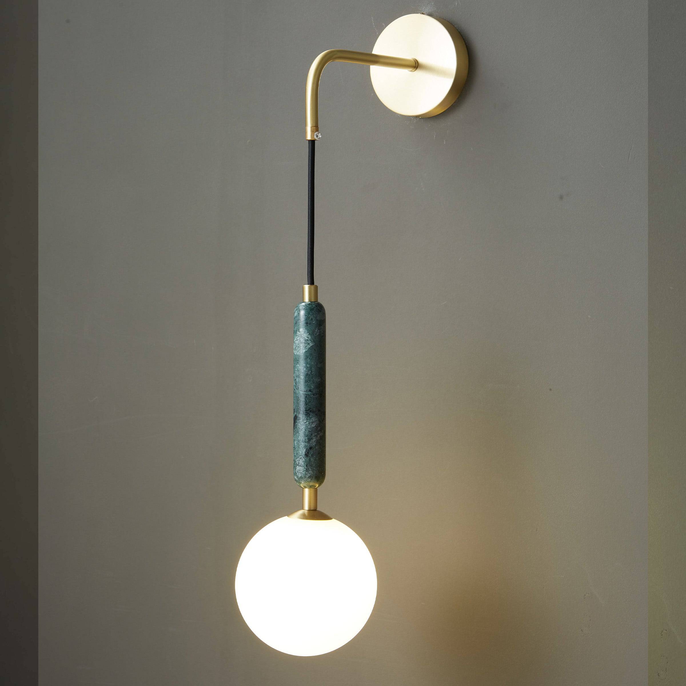 Green Marble Wall Lamp 6605-Gn - Wall Lamps - ebarza Furniture UAE | Shop Modern Furniture in Abu Dhabi & Dubai - مفروشات ايبازرا في الامارات | تسوق اثاث عصري وديكورات مميزة في دبي وابوظبي