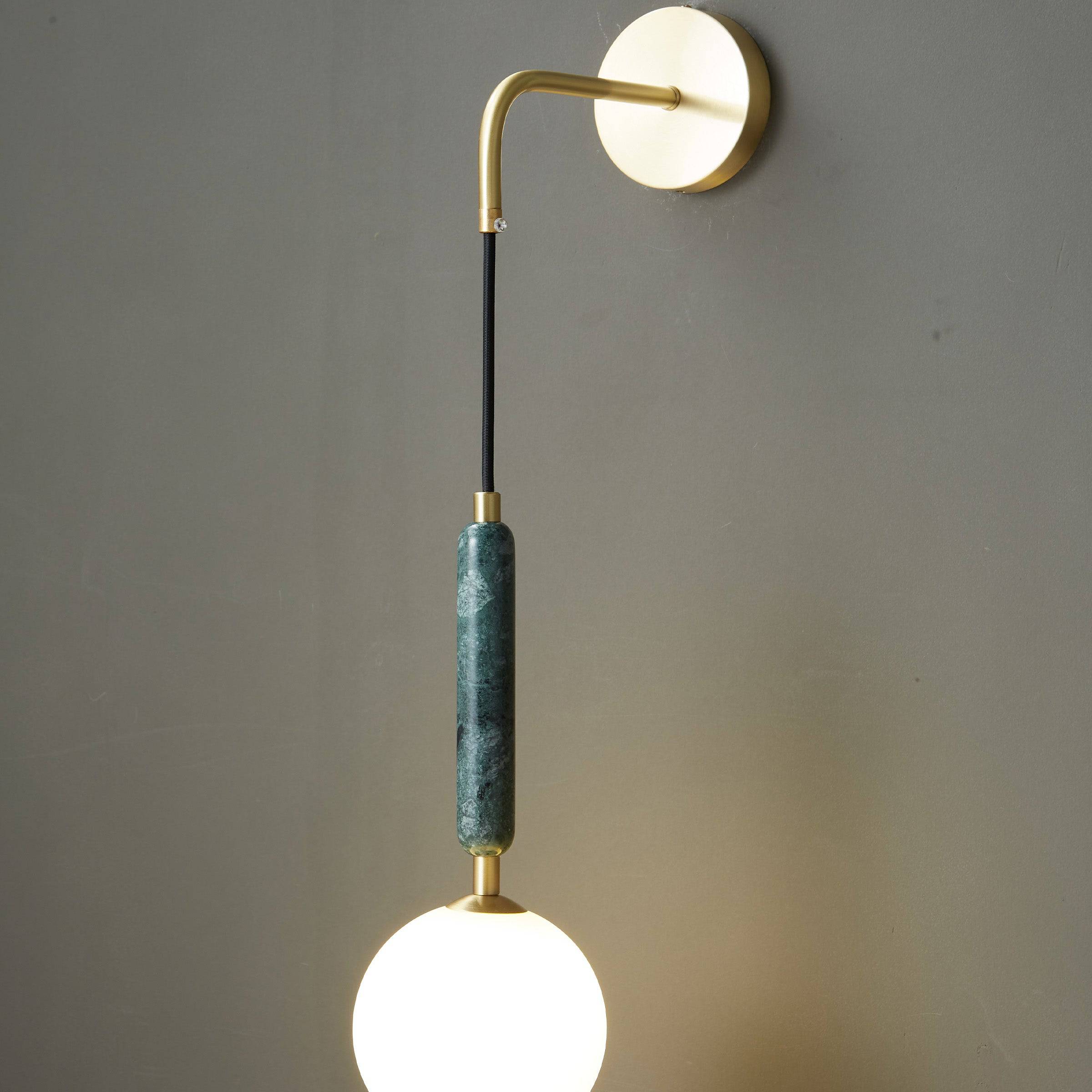 Green Marble Wall Lamp 6605-Gn - Wall Lamps - ebarza Furniture UAE | Shop Modern Furniture in Abu Dhabi & Dubai - مفروشات ايبازرا في الامارات | تسوق اثاث عصري وديكورات مميزة في دبي وابوظبي