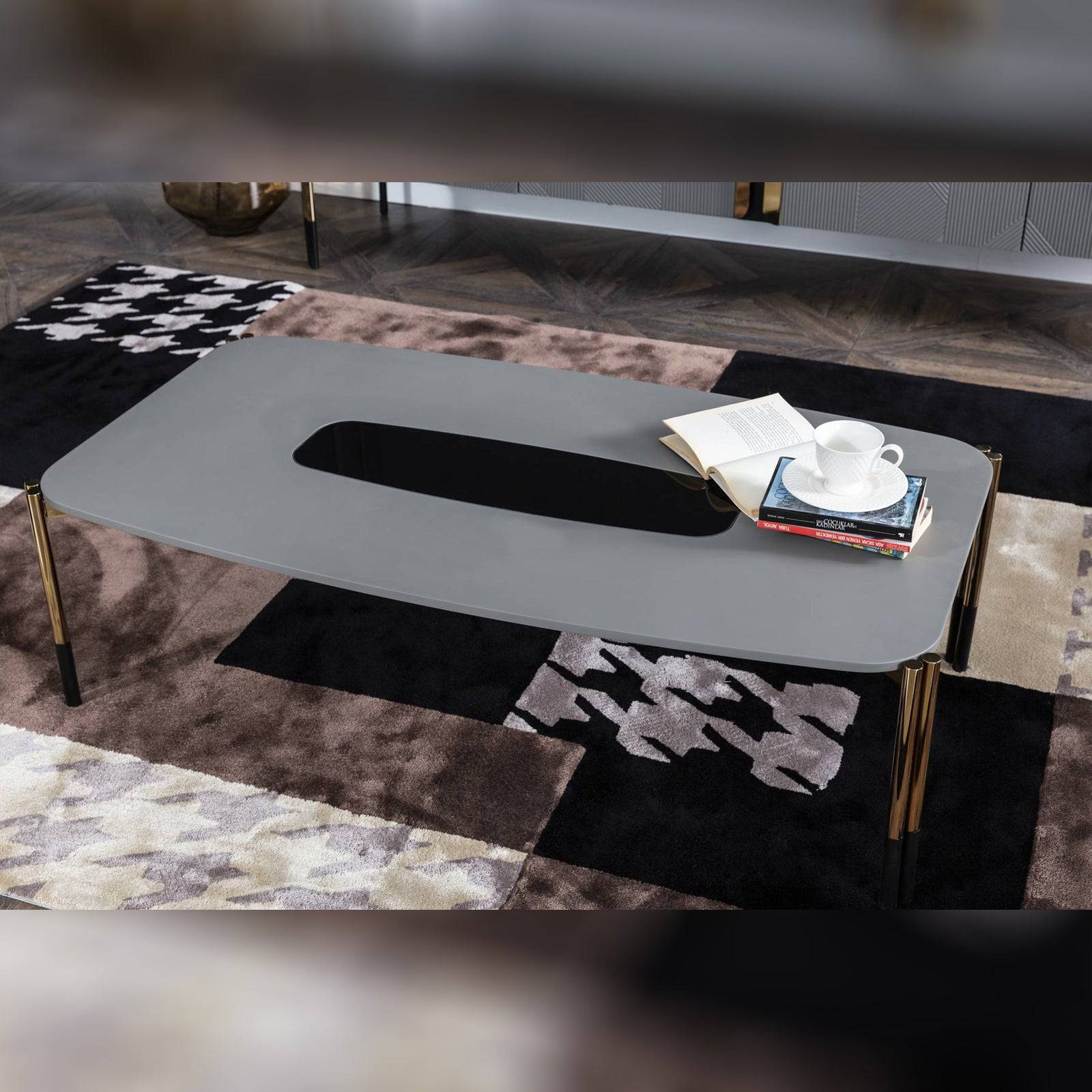 Grey Center Table Diva-006 -  Coffee Tables - ebarza Furniture UAE | Shop Modern Furniture in Abu Dhabi & Dubai - مفروشات ايبازرا في الامارات | تسوق اثاث عصري وديكورات مميزة في دبي وابوظبي