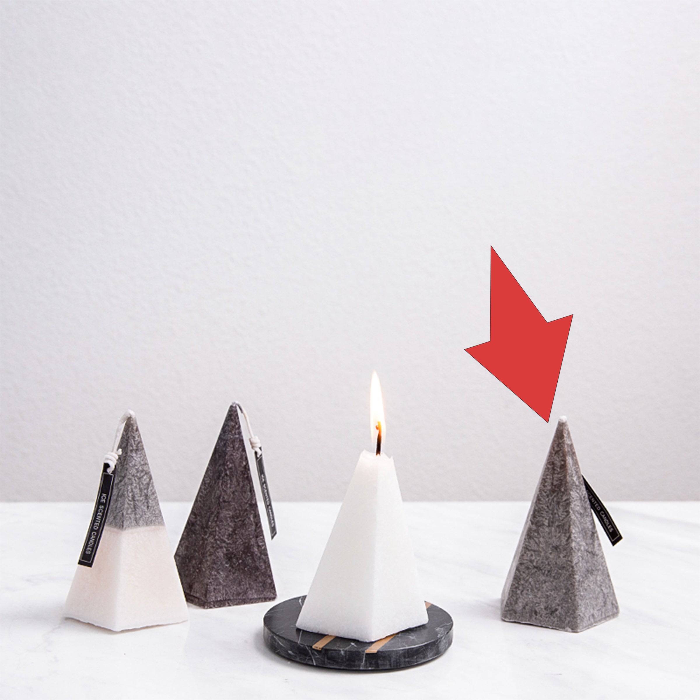 Grey Pyramid Candle Fc-Xy2001C - Candles - ebarza Furniture UAE | Shop Modern Furniture in Abu Dhabi & Dubai - مفروشات ايبازرا في الامارات | تسوق اثاث عصري وديكورات مميزة في دبي وابوظبي