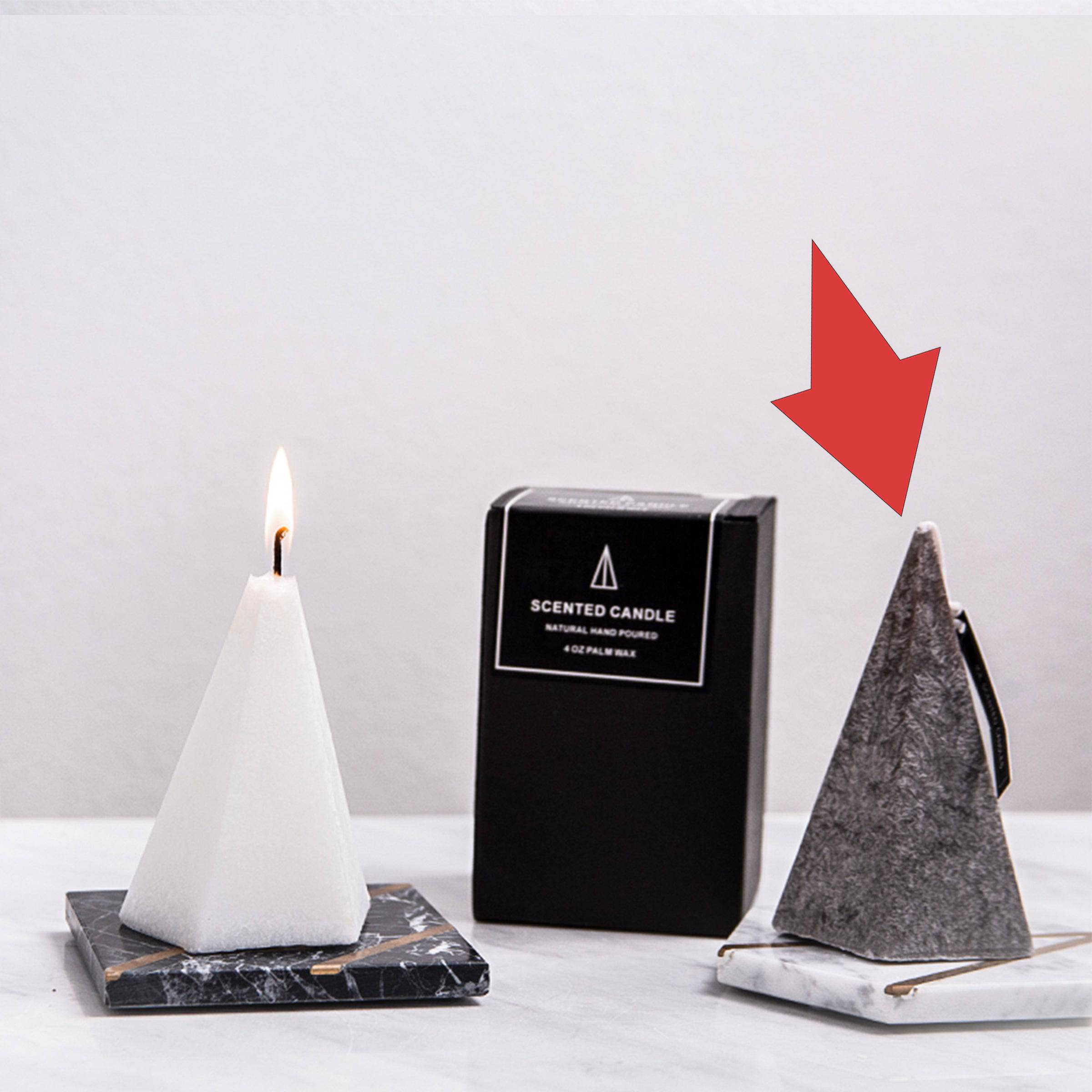 Grey Pyramid Candle Fc-Xy2001C - Candles - ebarza Furniture UAE | Shop Modern Furniture in Abu Dhabi & Dubai - مفروشات ايبازرا في الامارات | تسوق اثاث عصري وديكورات مميزة في دبي وابوظبي