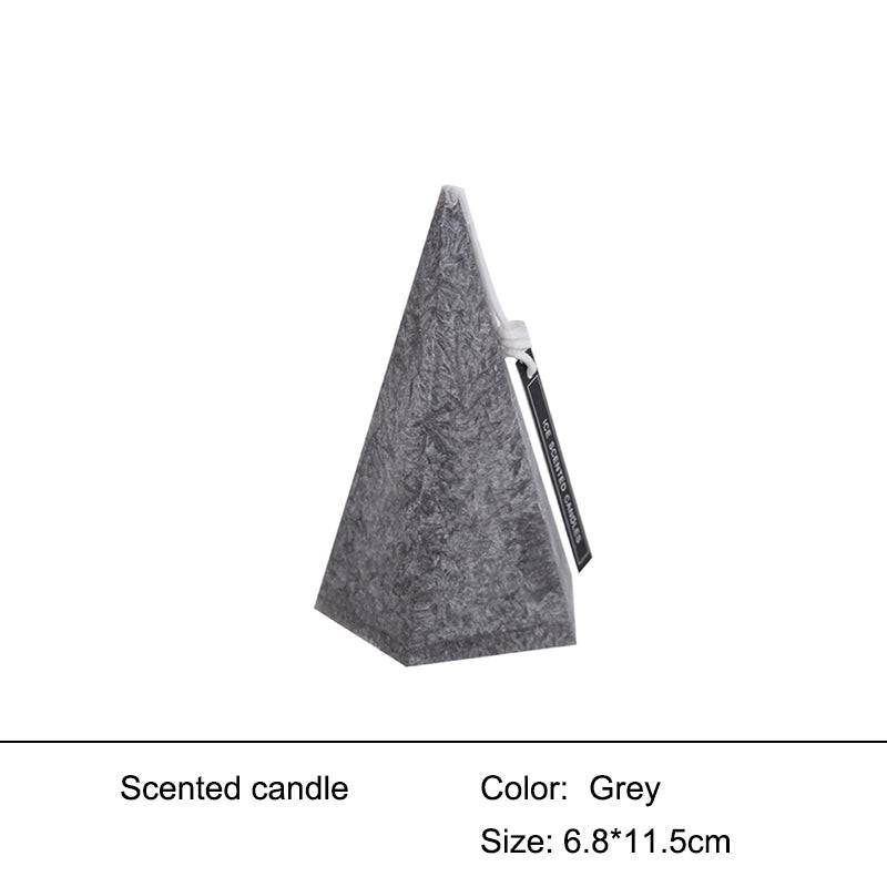Grey Pyramid Candle Fc-Xy2001C - Candles - ebarza Furniture UAE | Shop Modern Furniture in Abu Dhabi & Dubai - مفروشات ايبازرا في الامارات | تسوق اثاث عصري وديكورات مميزة في دبي وابوظبي