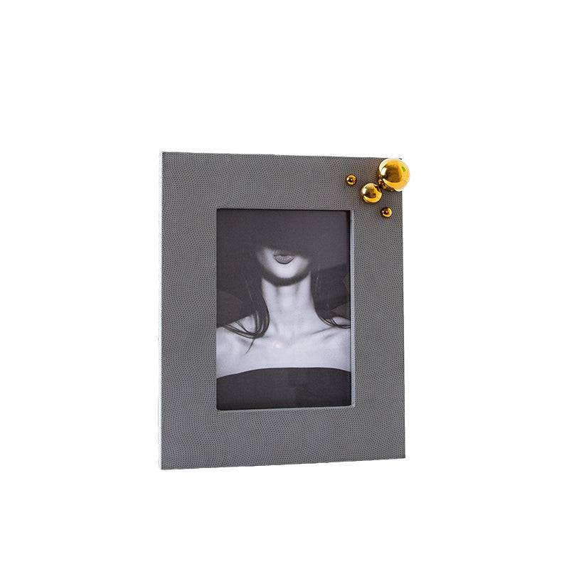 Grey Rectangle & Metal Ball Photo Frame Fb-Pg2010B - Photo Frames - ebarza Furniture UAE | Shop Modern Furniture in Abu Dhabi & Dubai - مفروشات ايبازرا في الامارات | تسوق اثاث عصري وديكورات مميزة في دبي وابوظبي