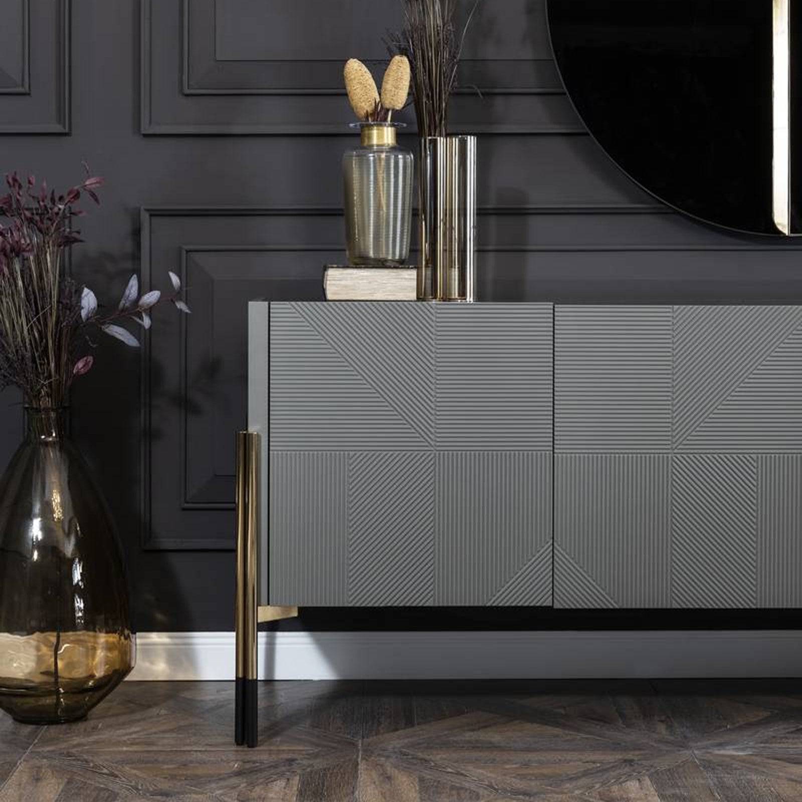 Grey Sideboard Diva099-Cons - Sideboards - ebarza Furniture UAE | Shop Modern Furniture in Abu Dhabi & Dubai - مفروشات ايبازرا في الامارات | تسوق اثاث عصري وديكورات مميزة في دبي وابوظبي