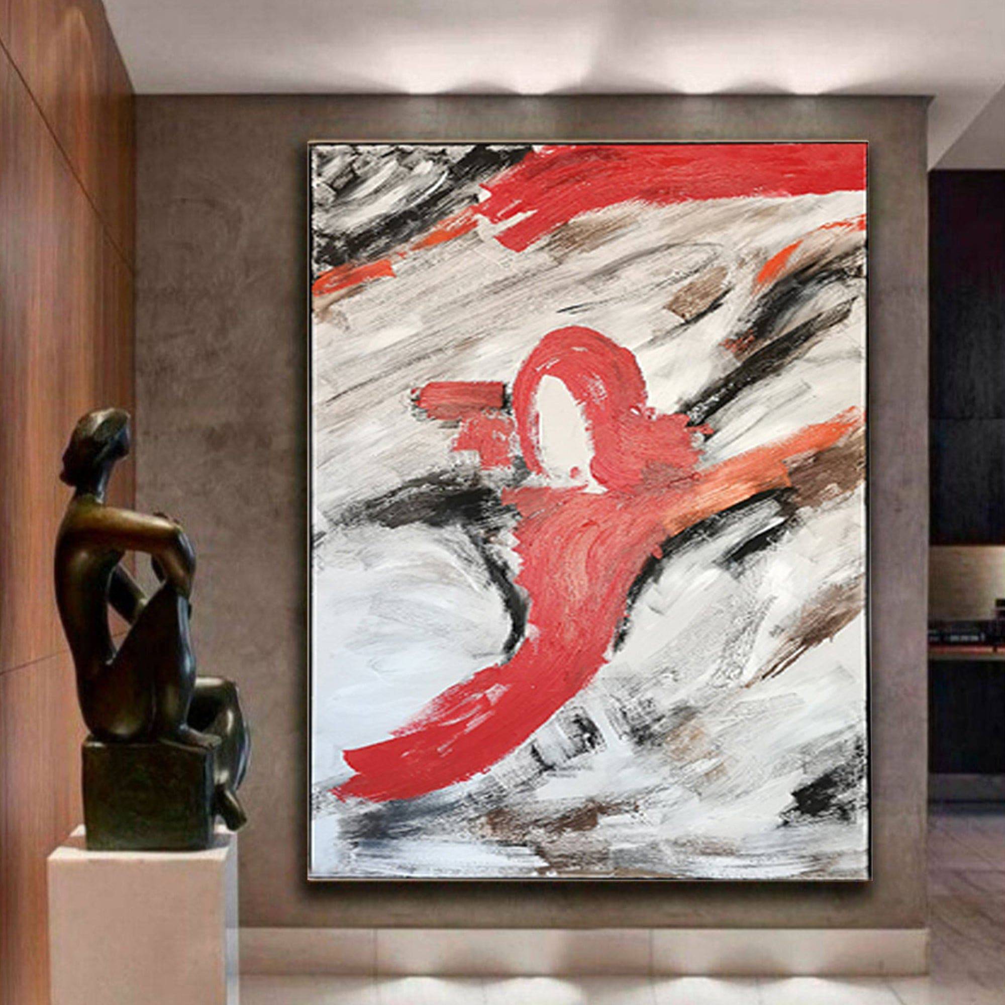 Hand Painted Art Painting With Black Frame 120X220 Cm Soaap0116 -  Paintings - ebarza Furniture UAE | Shop Modern Furniture in Abu Dhabi & Dubai - مفروشات ايبازرا في الامارات | تسوق اثاث عصري وديكورات مميزة في دبي وابوظبي