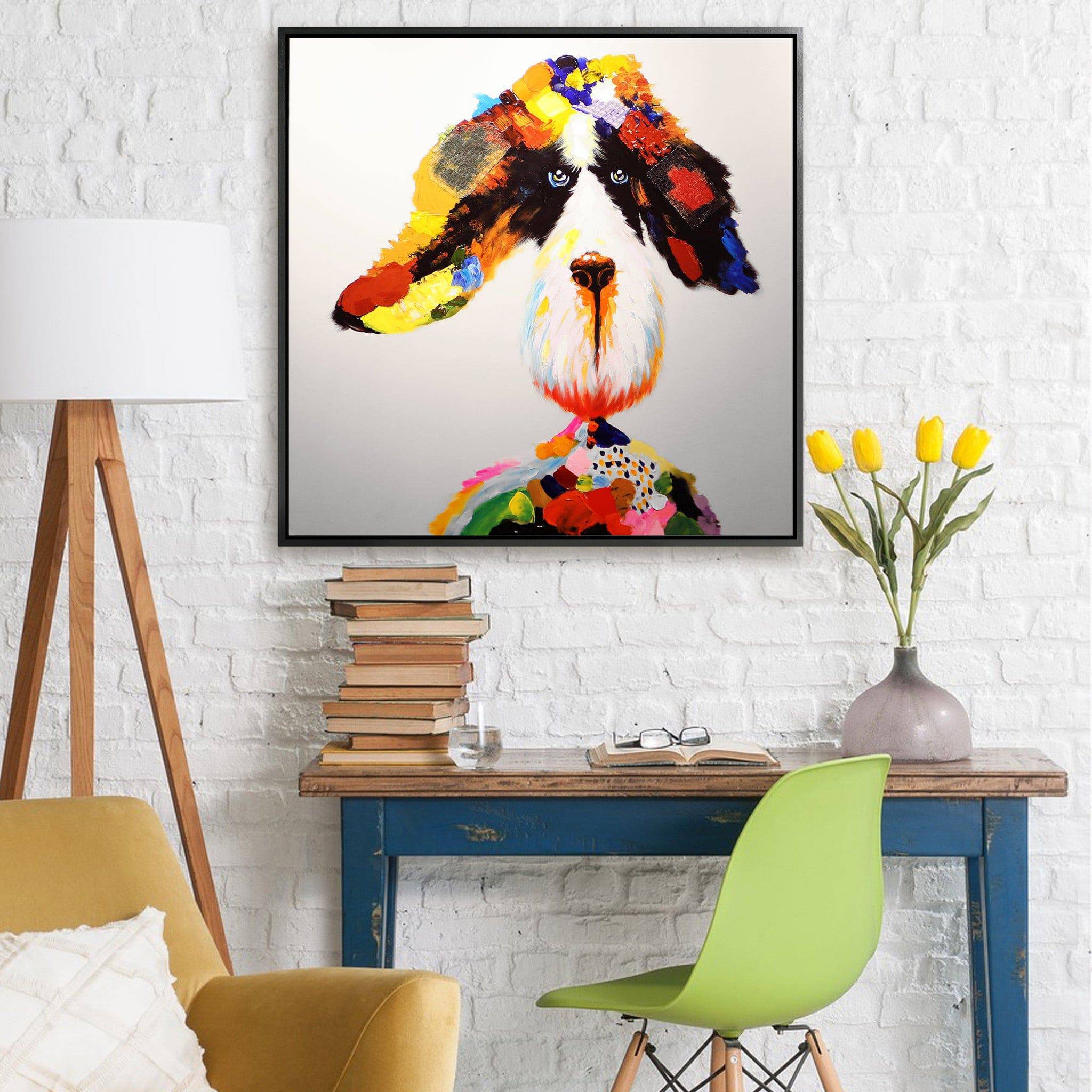 Hand Painted Art Painting With Frame 105X105 Cm Pnb118S - Paintings - ebarza Furniture UAE | Shop Modern Furniture in Abu Dhabi & Dubai - مفروشات ايبازرا في الامارات | تسوق اثاث عصري وديكورات مميزة في دبي وابوظبي