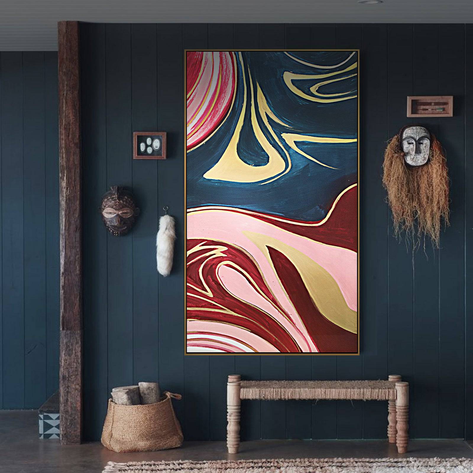 Hand Painted Art Painting With Frame 160X80 Cm Soap0105 -  Paintings - ebarza Furniture UAE | Shop Modern Furniture in Abu Dhabi & Dubai - مفروشات ايبازرا في الامارات | تسوق اثاث عصري وديكورات مميزة في دبي وابوظبي