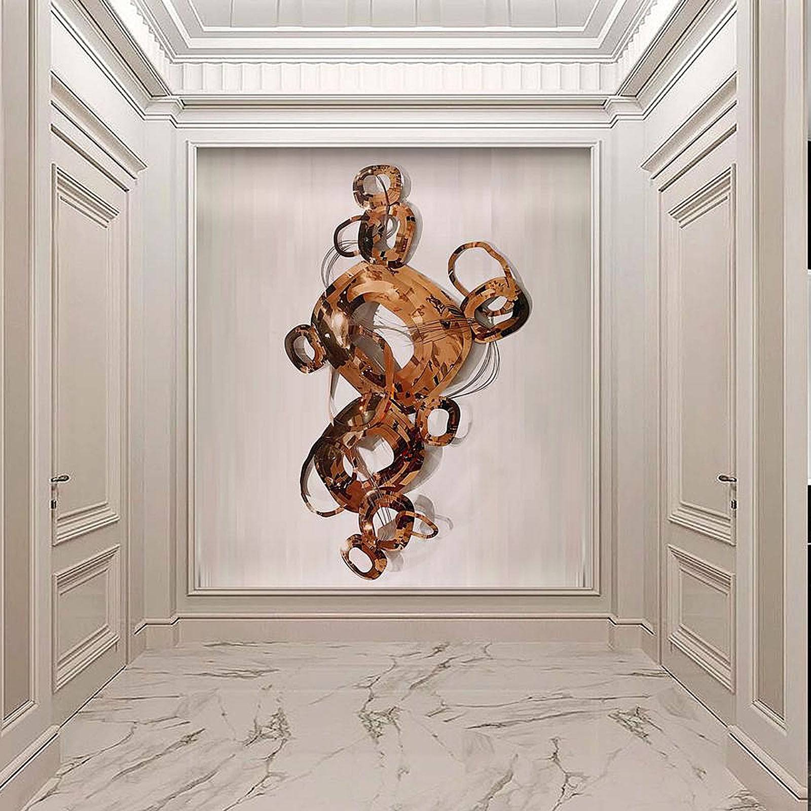 Display Item - Handcrafted Stainless Steel Artwork Z08006-Rg-Nakheel -  DISPLAY ITEM - ebarza Furniture UAE | Shop Modern Furniture in Abu Dhabi & Dubai - مفروشات ايبازرا في الامارات | تسوق اثاث عصري وديكورات مميزة في دبي وابوظبي