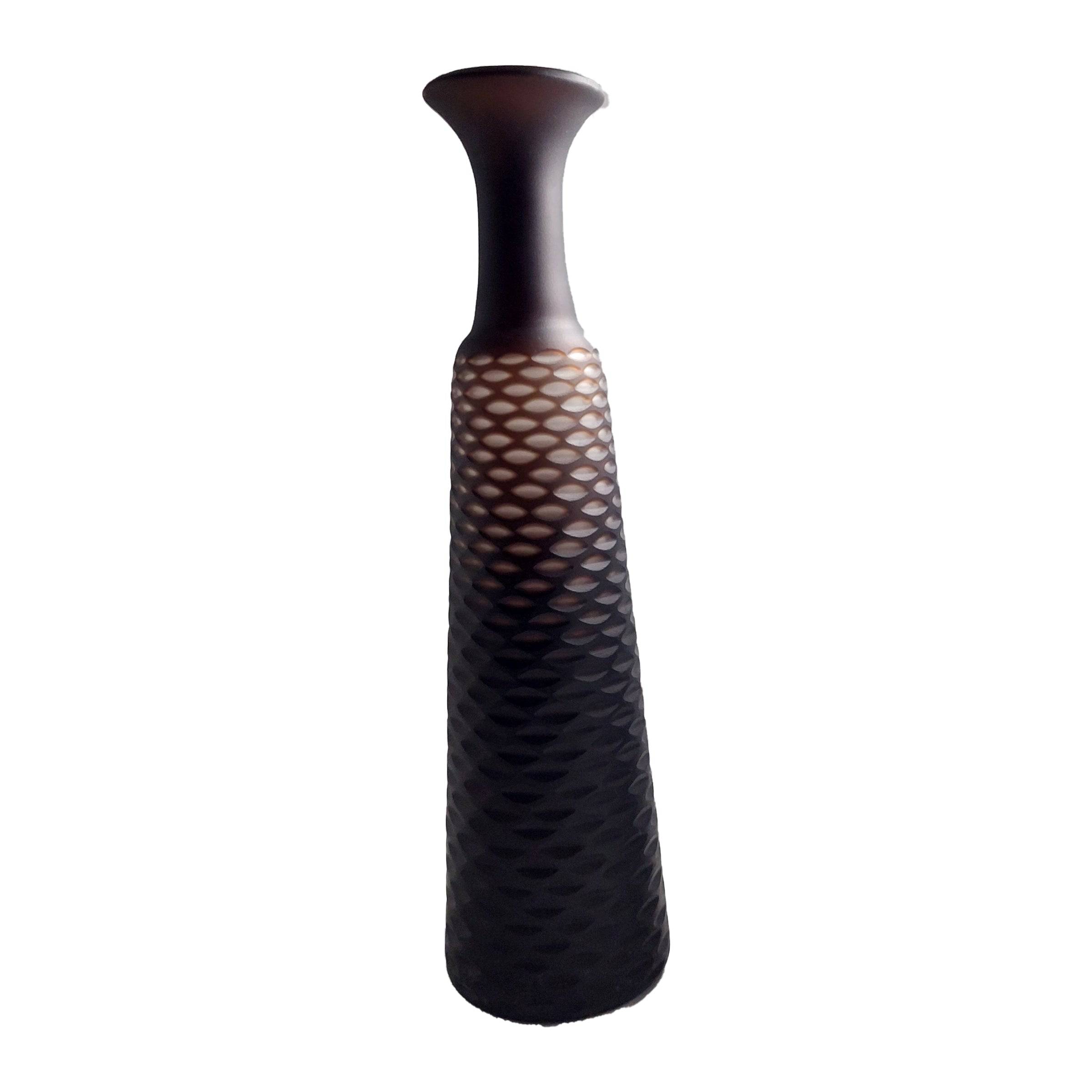 Handmade Balloton Glass Vase 15197-465-Choco - Vases - ebarza Furniture UAE | Shop Modern Furniture in Abu Dhabi & Dubai - مفروشات ايبازرا في الامارات | تسوق اثاث عصري وديكورات مميزة في دبي وابوظبي