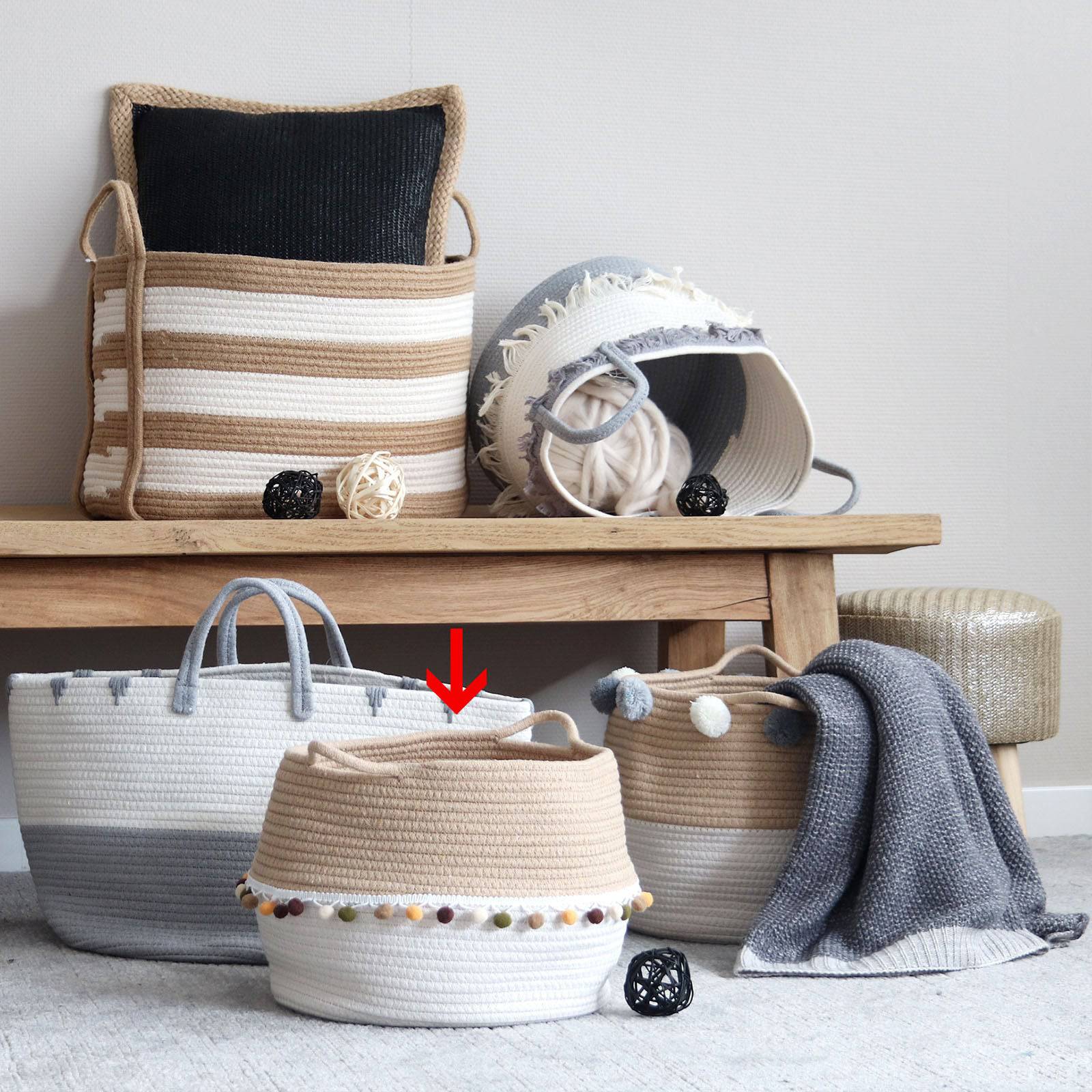 Handmade Basket 190410-014 - Baskets - ebarza Furniture UAE | Shop Modern Furniture in Abu Dhabi & Dubai - مفروشات ايبازرا في الامارات | تسوق اثاث عصري وديكورات مميزة في دبي وابوظبي