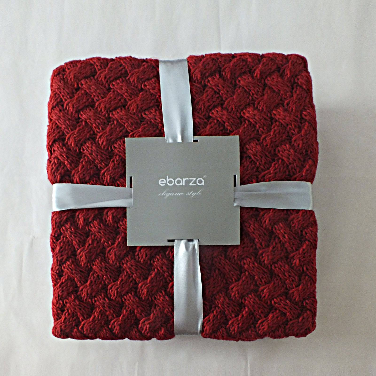 Handmade Chunky Throw Blanket  180401-002-Darkred -  Blankets - ebarza Furniture UAE | Shop Modern Furniture in Abu Dhabi & Dubai - مفروشات ايبازرا في الامارات | تسوق اثاث عصري وديكورات مميزة في دبي وابوظبي