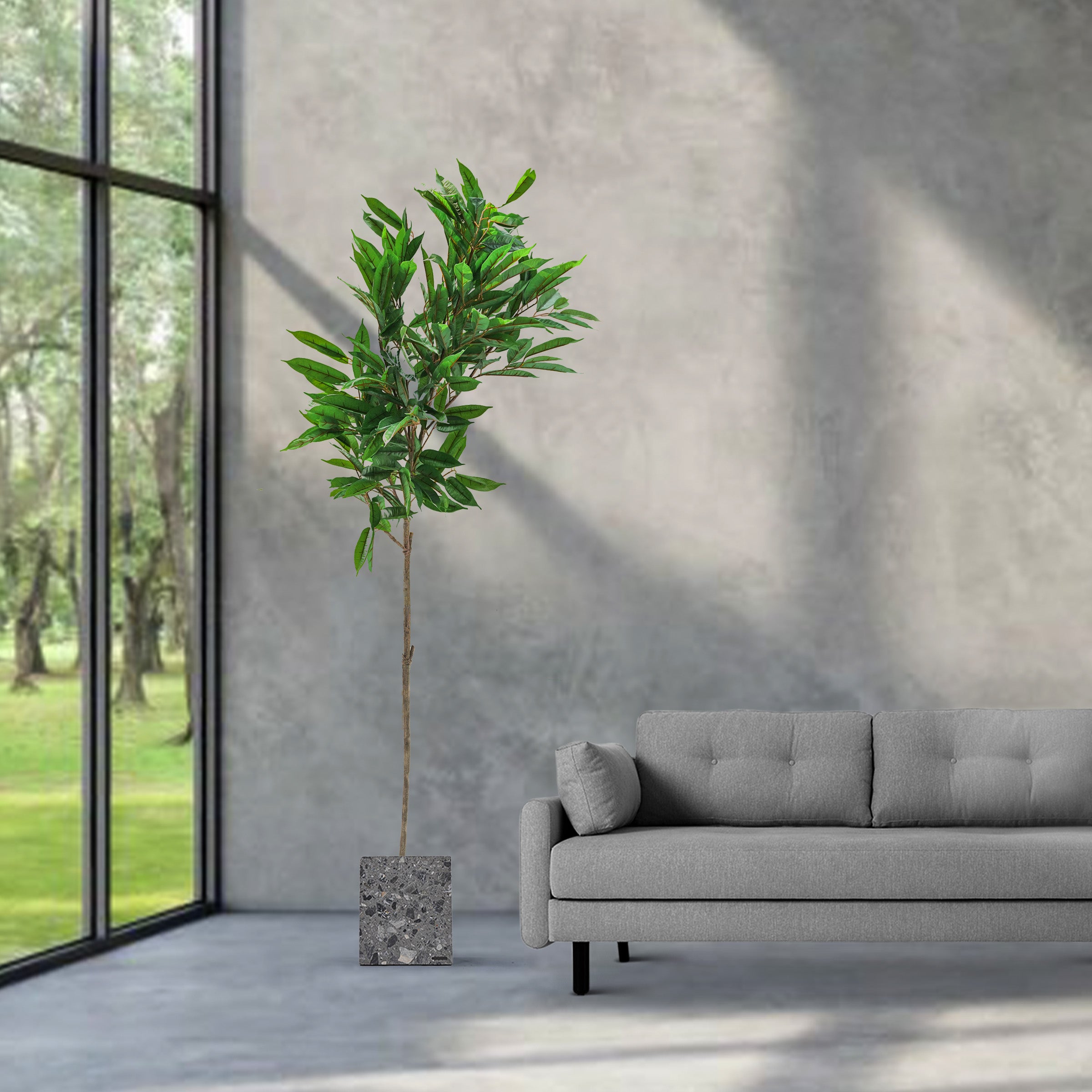 Handmade Decorative Artificial Tree With Plastic Pot N36020-S179 - Plants - ebarza Furniture UAE | Shop Modern Furniture in Abu Dhabi & Dubai - مفروشات ايبازرا في الامارات | تسوق اثاث عصري وديكورات مميزة في دبي وابوظبي