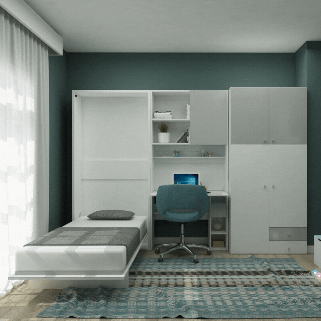 Happy Convertable Wall Bed With Quality Mattress 1101 - Bedsteads - ebarza Furniture UAE | Shop Modern Furniture in Abu Dhabi & Dubai - مفروشات ايبازرا في الامارات | تسوق اثاث عصري وديكورات مميزة في دبي وابوظبي