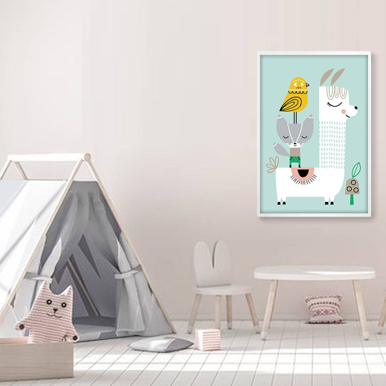 Happy Llama Framed Graphic Art Print 45X65 Cm Soapr0007 - Paintings - ebarza Furniture UAE | Shop Modern Furniture in Abu Dhabi & Dubai - مفروشات ايبازرا في الامارات | تسوق اثاث عصري وديكورات مميزة في دبي وابوظبي