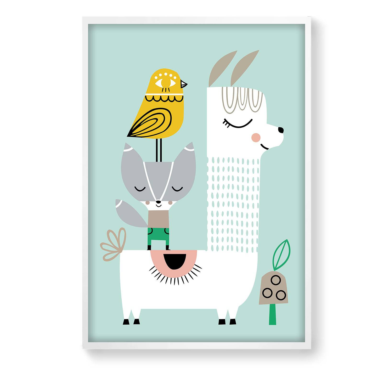 Happy Llama Framed Graphic Art Print 45X65 Cm Soapr0007 - Paintings - ebarza Furniture UAE | Shop Modern Furniture in Abu Dhabi & Dubai - مفروشات ايبازرا في الامارات | تسوق اثاث عصري وديكورات مميزة في دبي وابوظبي