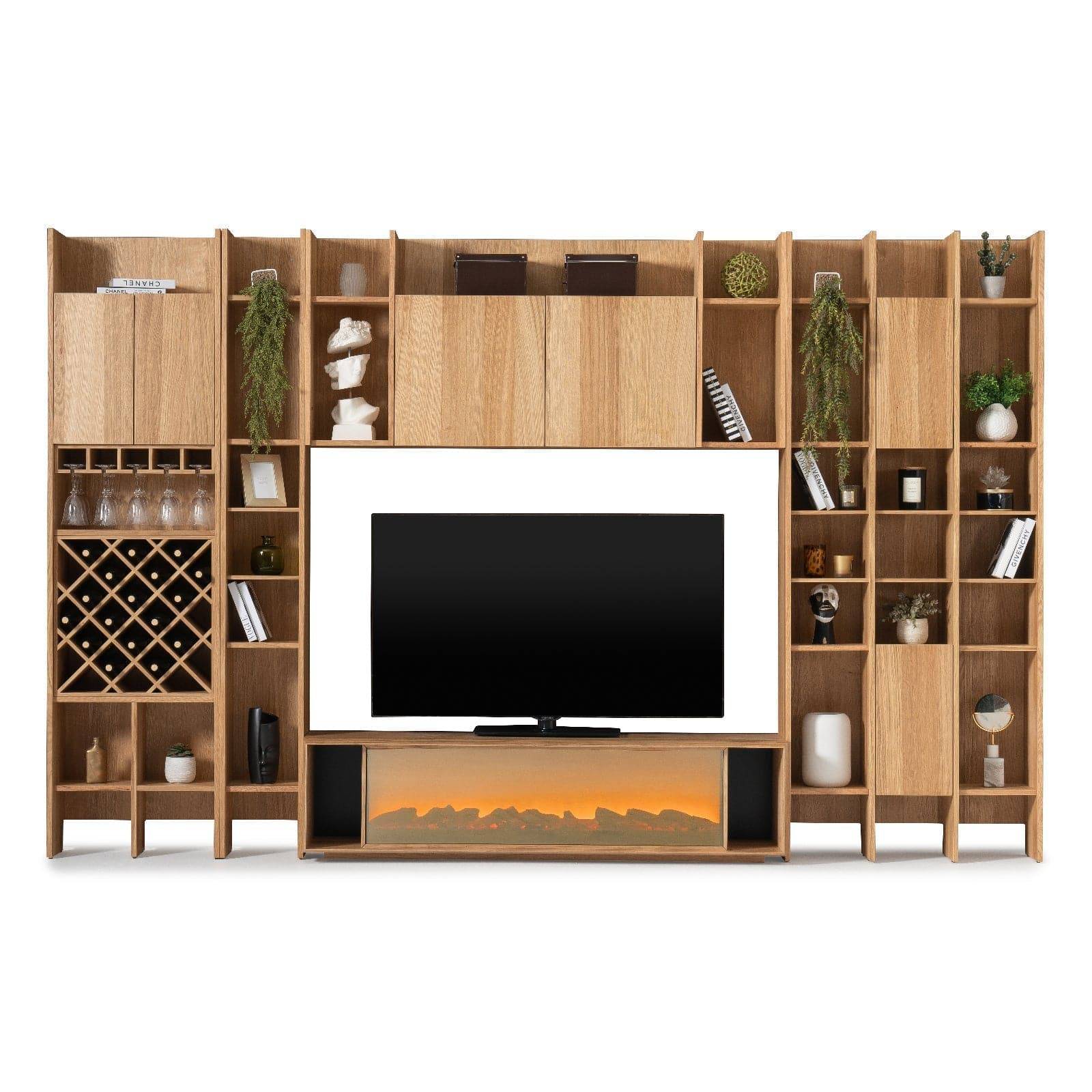 Hera Wall Unit Bookshelves Tv And Top Module Hera-Walltvtp - TV Units - ebarza Furniture UAE | Shop Modern Furniture in Abu Dhabi & Dubai - مفروشات ايبازرا في الامارات | تسوق اثاث عصري وديكورات مميزة في دبي وابوظبي