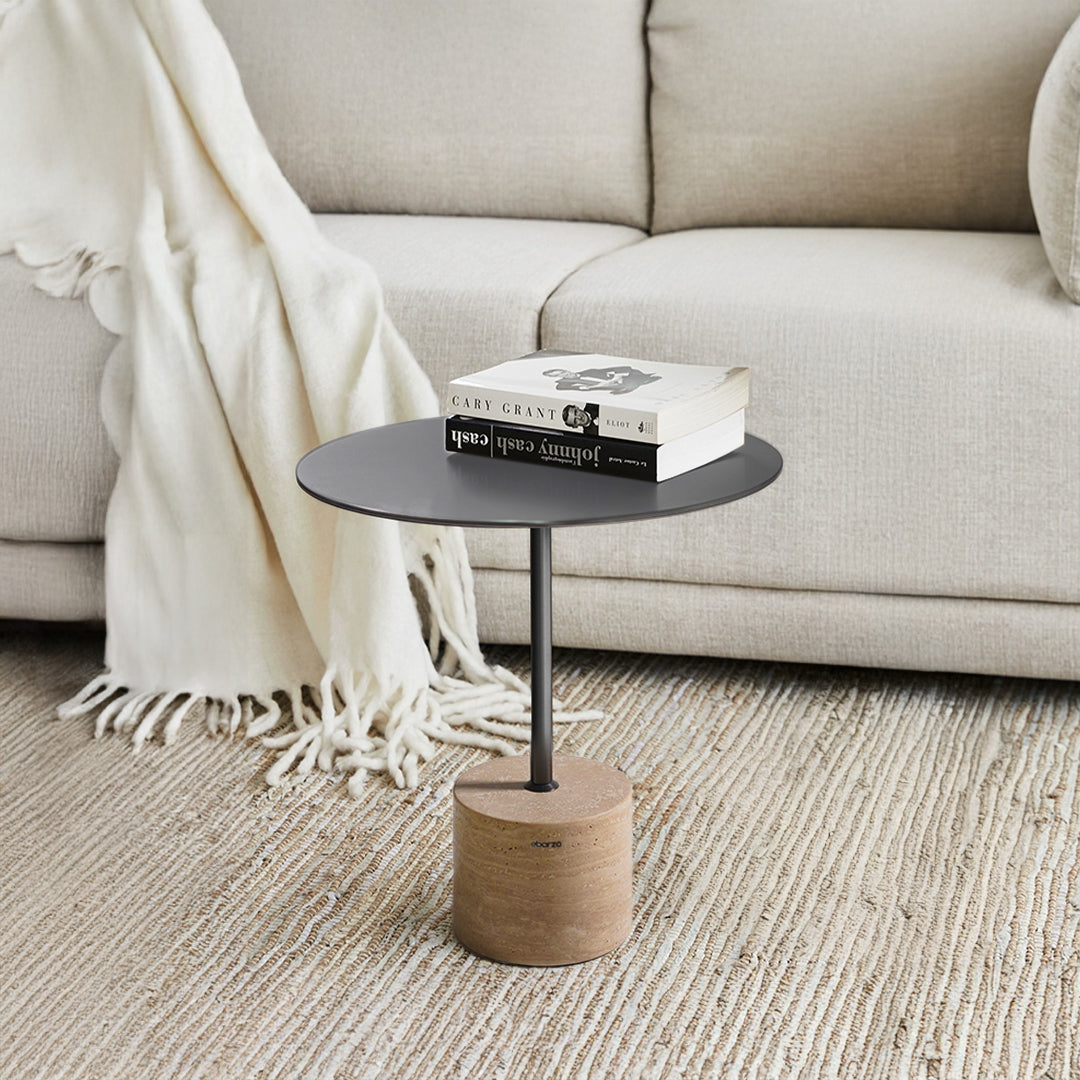 Pre-order 55 Days Delivery Espoo Marble Side Table CT8684-44-BG - Side Tables - ebarza Furniture UAE | Shop Modern Furniture in Abu Dhabi & Dubai - مفروشات ايبازرا في الامارات | تسوق اثاث عصري وديكورات مميزة في دبي وابوظبي
