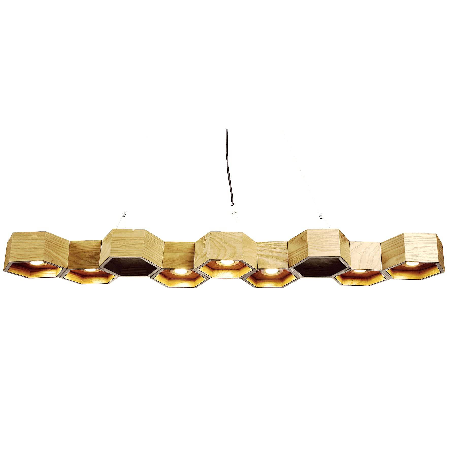 Honeycomb Solid Wood Pendant Lamp With Led Bulbs Bp0687-9N - Pendant Lamps - ebarza Furniture UAE | Shop Modern Furniture in Abu Dhabi & Dubai - مفروشات ايبازرا في الامارات | تسوق اثاث عصري وديكورات مميزة في دبي وابوظبي